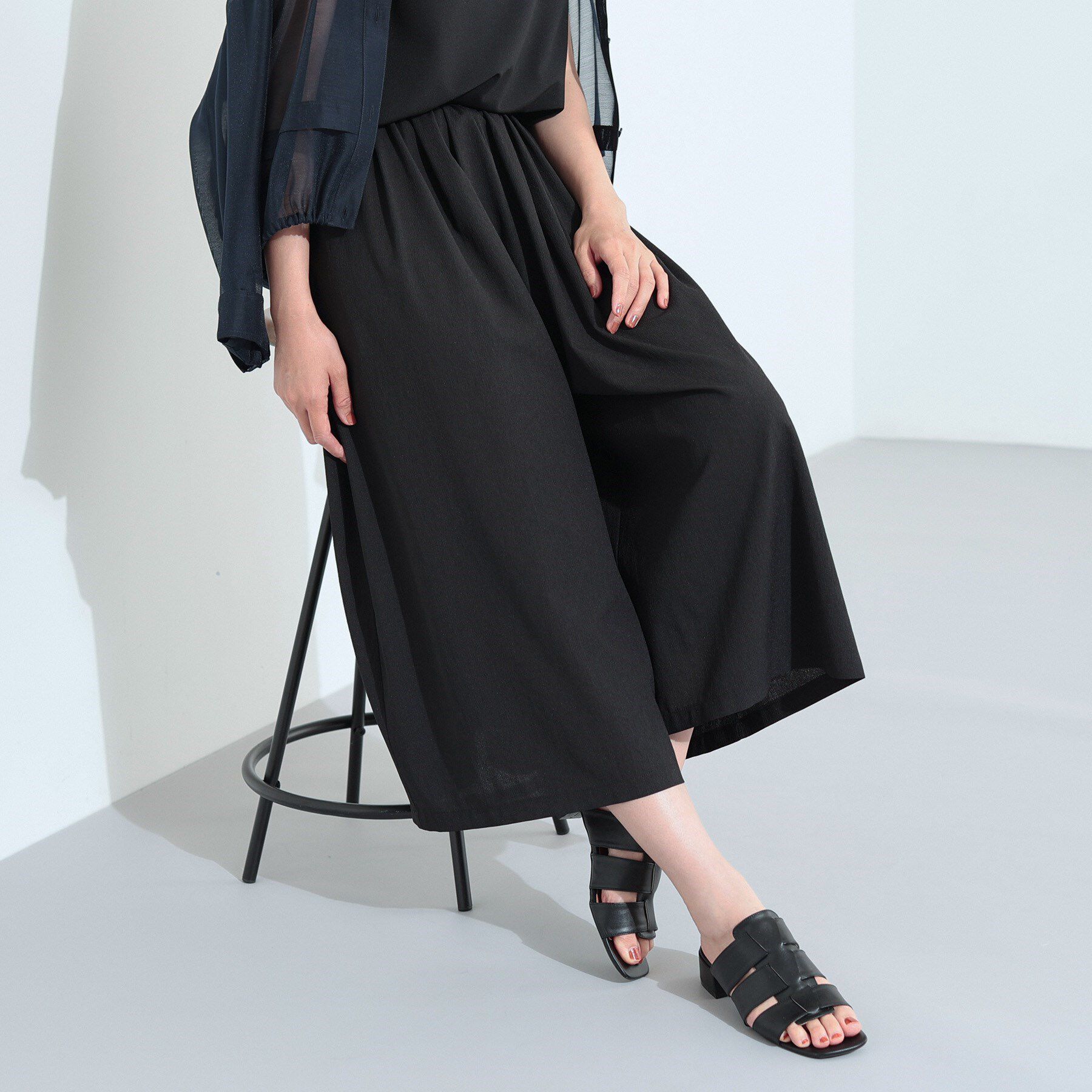 INDIVI「【クールエアー素材／UVケア／セットアップ可能】エアリーフレアパンツ」|その他|