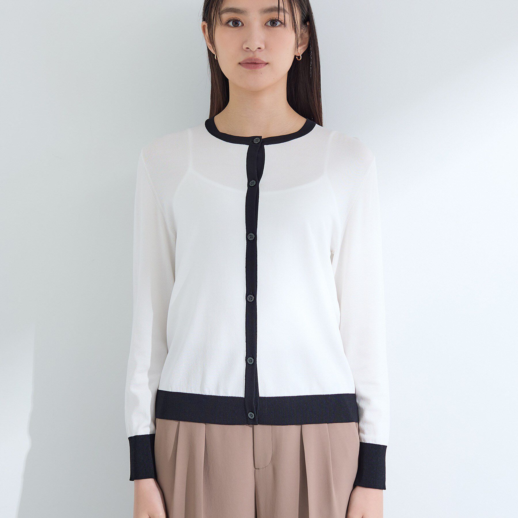 INDIVI「【通年活躍！／アンサンブル可能】クルーネックカーディガン」|カーディガン|