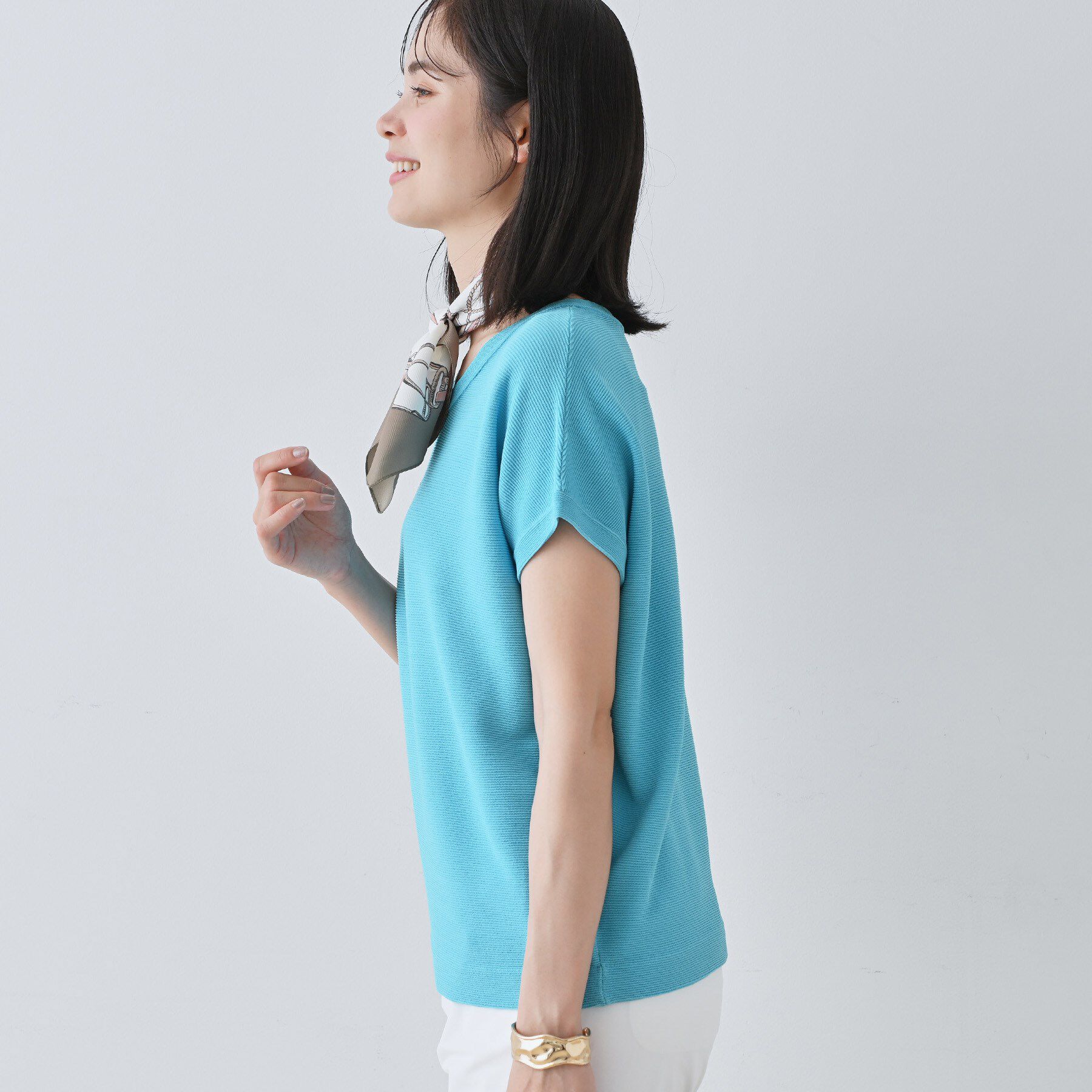 INDIVI「【洗える】きれいめVネックニット」|ニット・セーター|