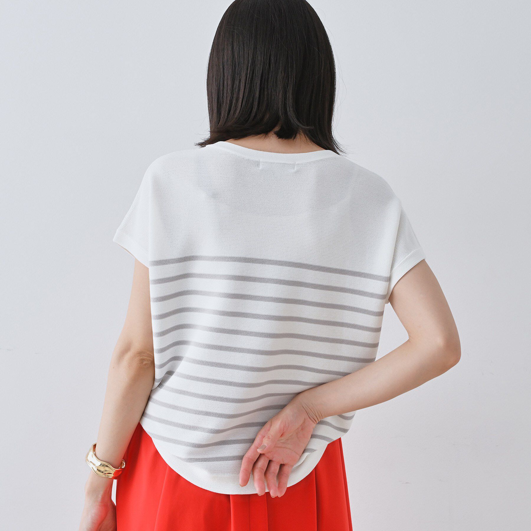 INDIVI「【洗える】きれいめVネックニット」|ニット・セーター|