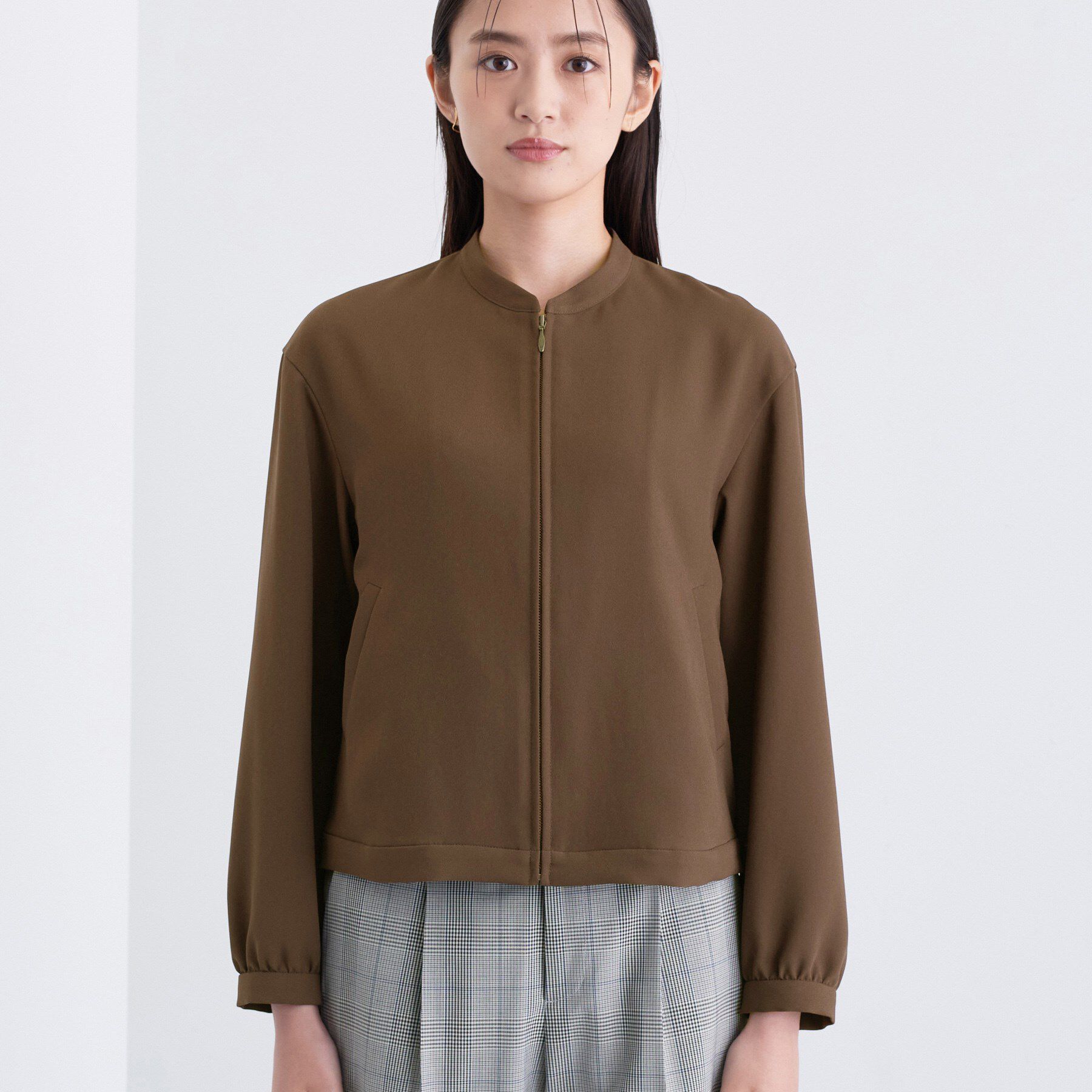 INDIVI「【洗える／UVケア／吸汗速乾】ジョーゼットライトブルゾン」|ブルゾン・スタジャン|
