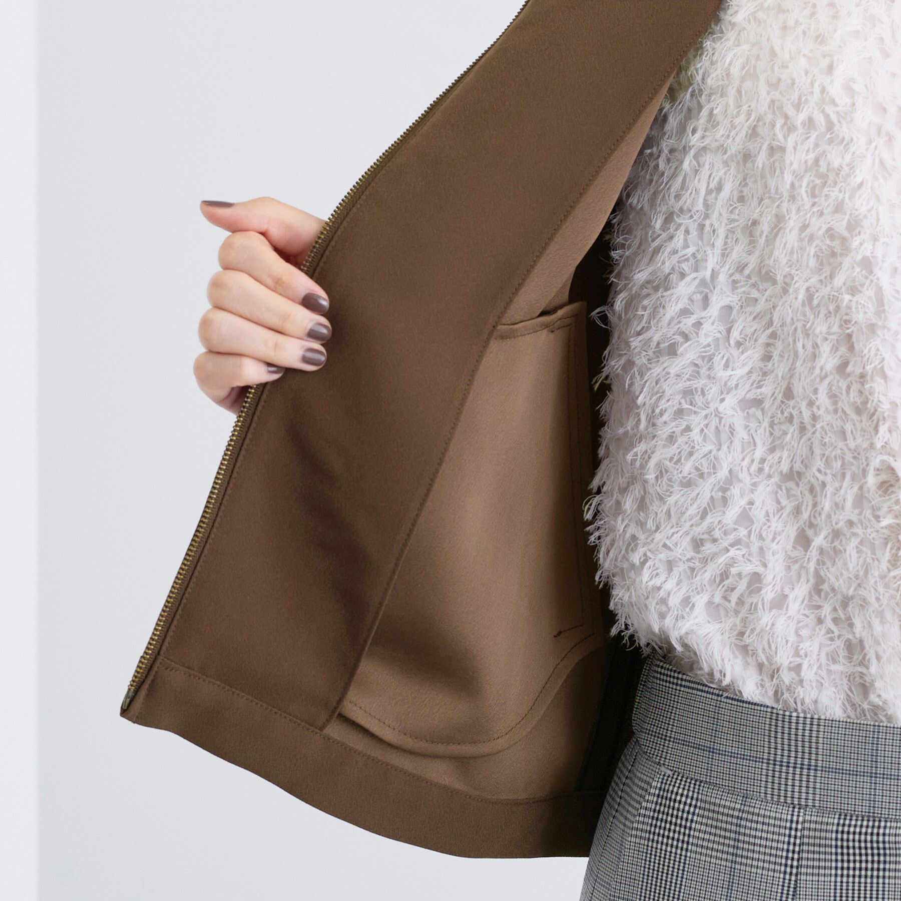 INDIVI「【洗える／UVケア／吸汗速乾】ジョーゼットライトブルゾン」|ブルゾン・スタジャン|