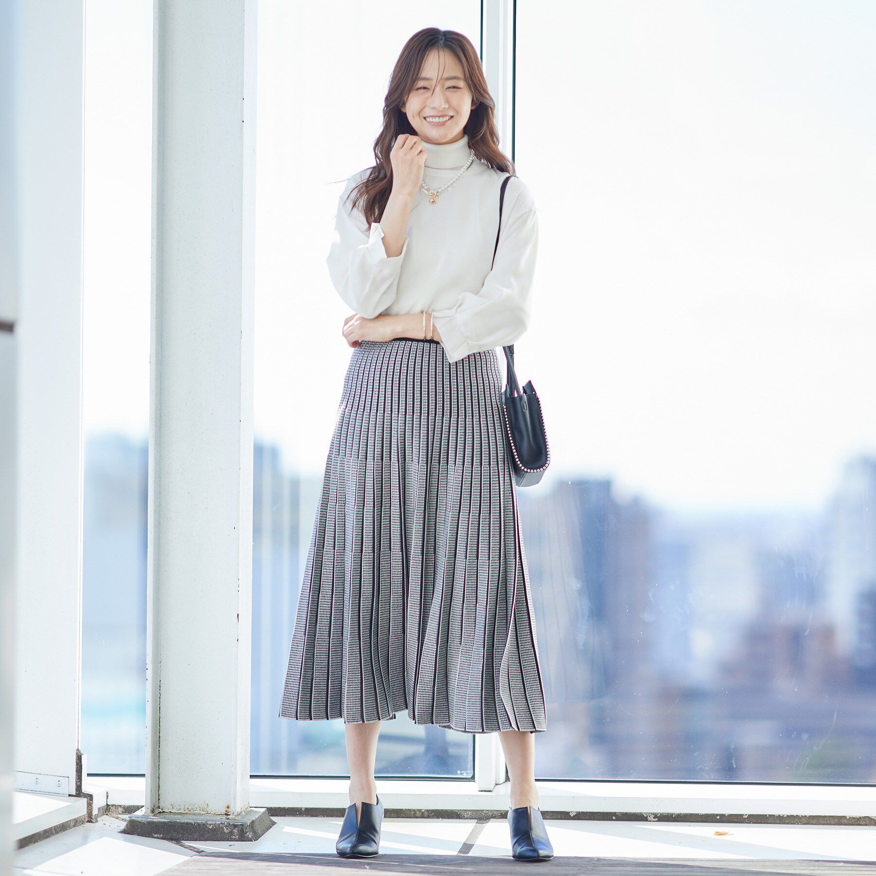 INDIVI「【セットアップ可能】スエード調サテンブラウス」|シャツ・ブラウス|