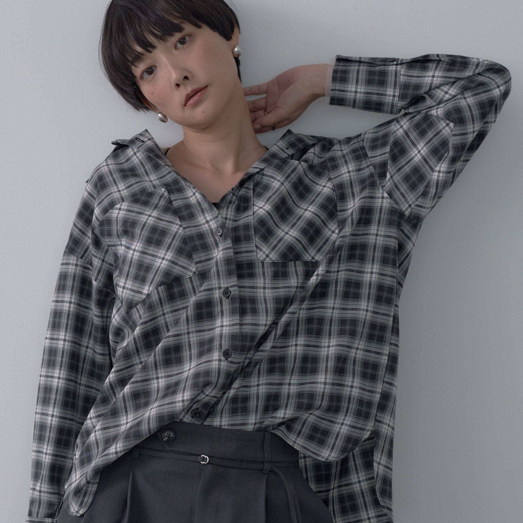 GALLEST「オンブレチェックシャツ」|シャツ・ブラウス|ブラック(219)