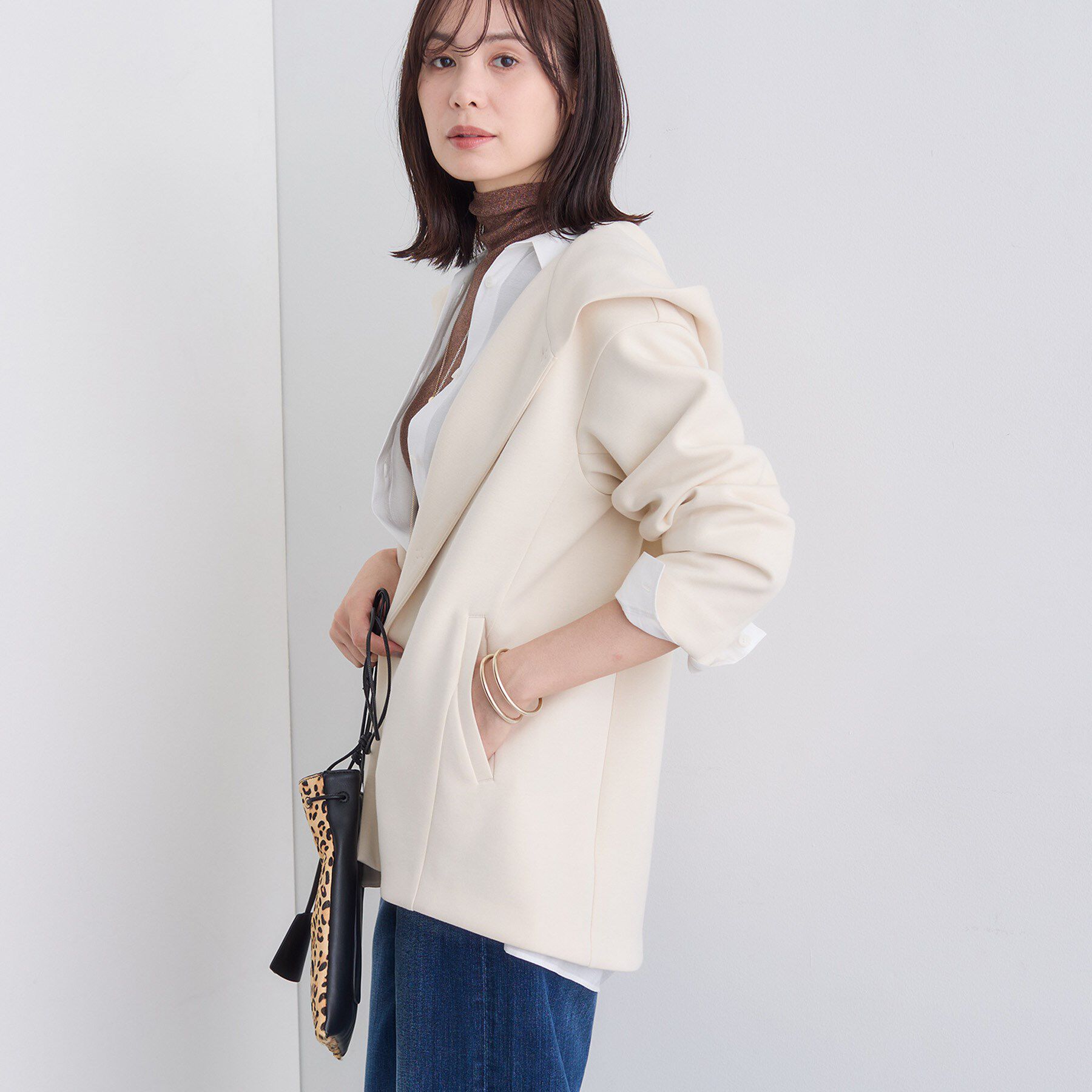 INDIVI「【軽羽織り】フーディーライトコート」|ブルゾン・スタジャン|