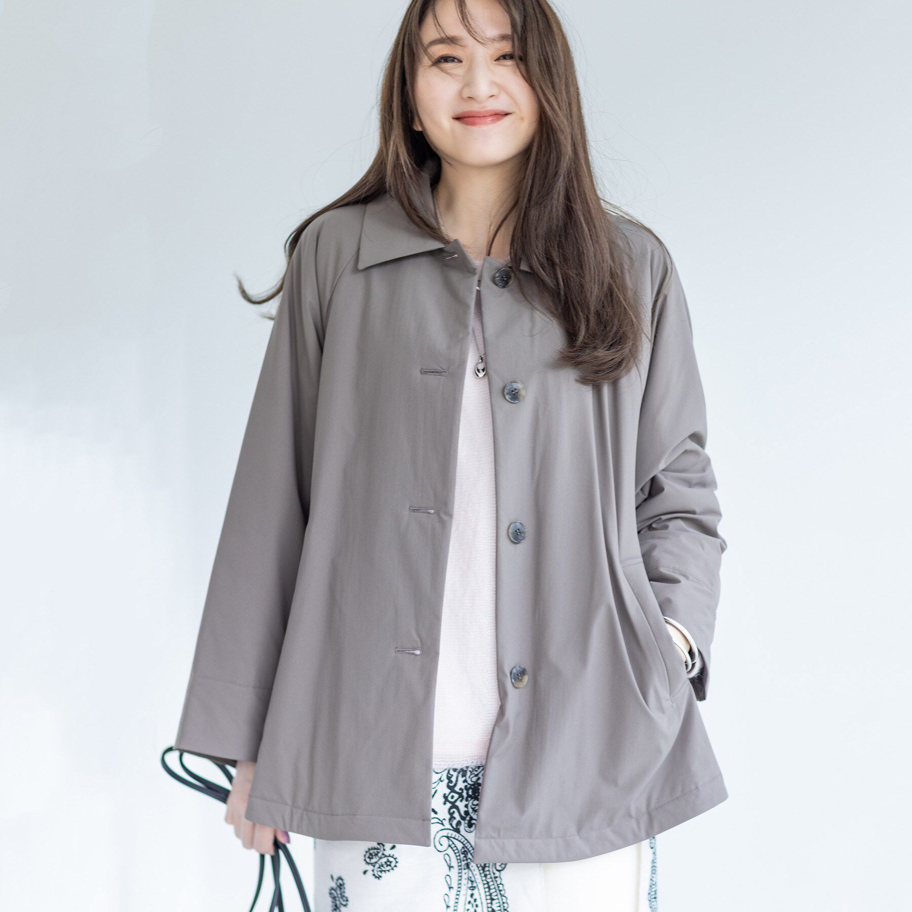 INDIVI「【超軽量／蓄熱】ライトパフステンカラーコート」|ダウン|ベージュ(652)