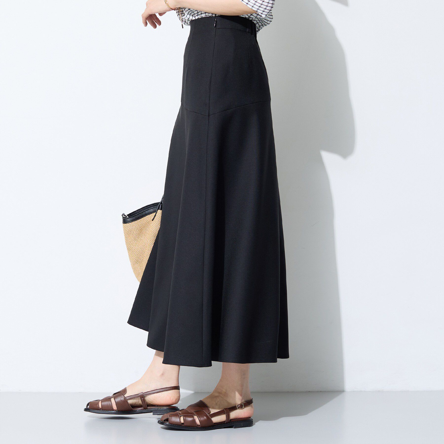 INDIVI「【洗える／UVケア／すっきり見え】ナローフレアスカート」|スカート|