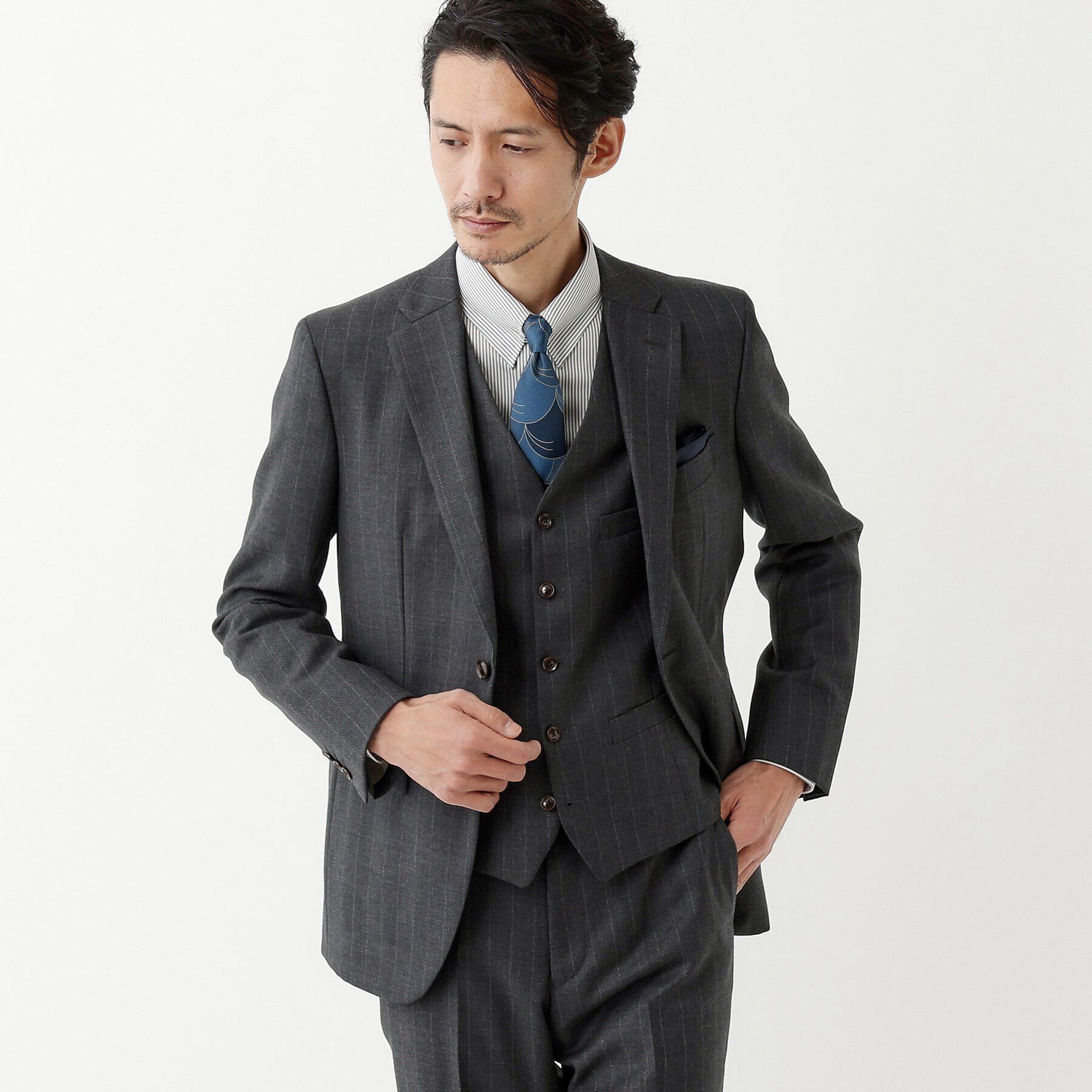 TAKEO KIKUCHI「【THE FLAGSHIP】矢絣 ストライプ べスト」|スーツ|