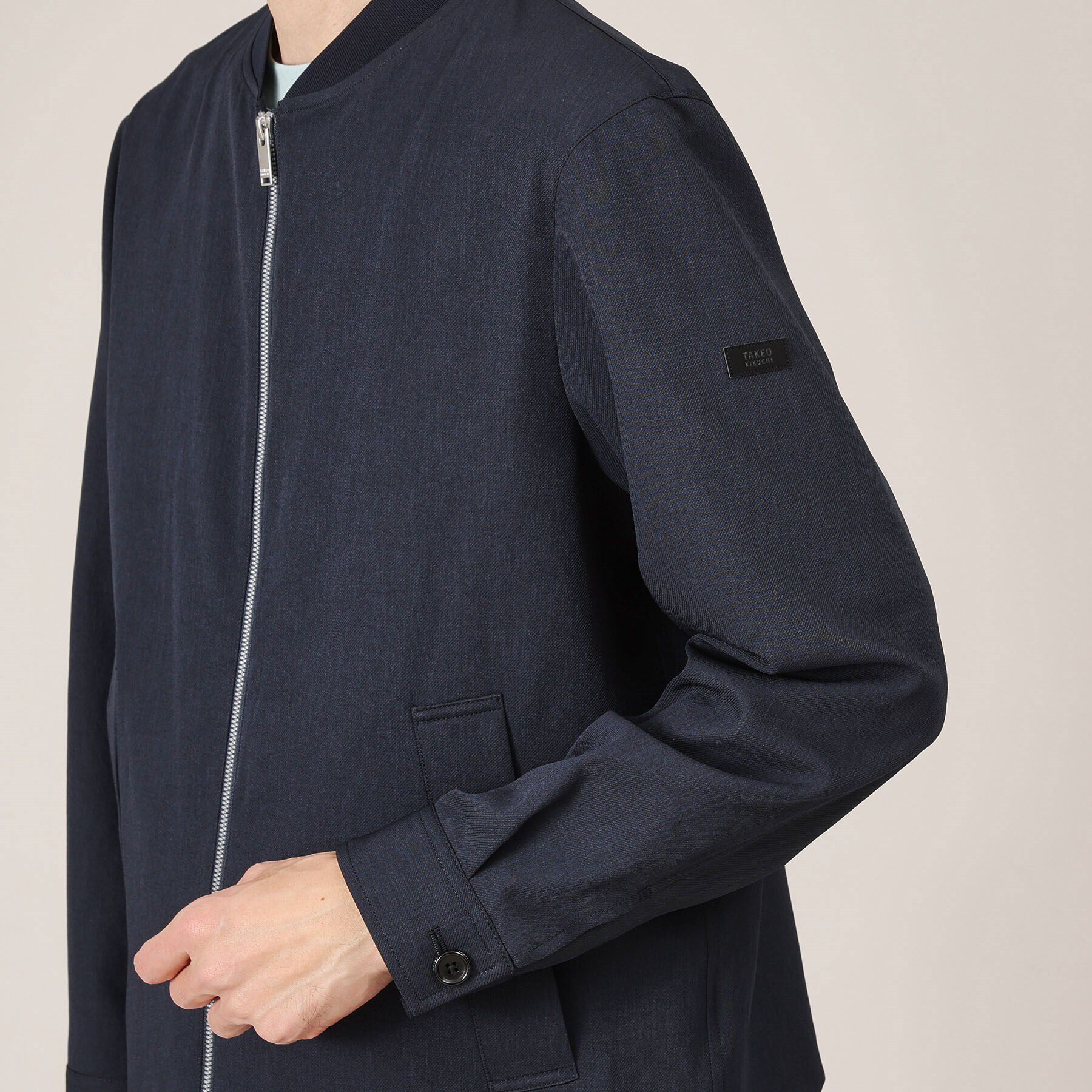 TAKEO KIKUCHI「【多機能/軽羽織】リネンライクカルゼ リブブルゾン」|ブルゾン・スタジャン|