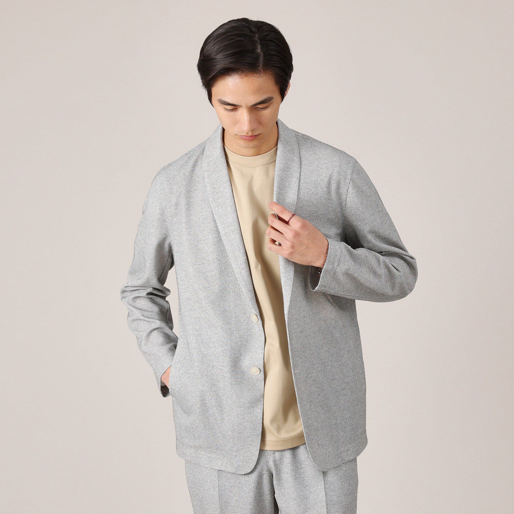 TAKEO KIKUCHI「【抗菌防臭】尾州リネンブレンド ドビーメッシュ カーディガン」|カーディガン|