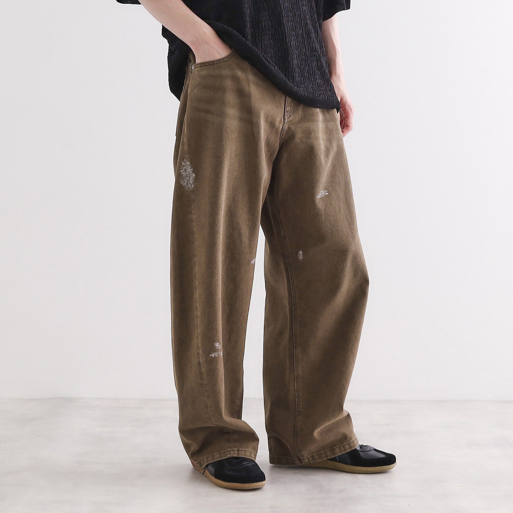 tk.TAKEO KIKUCHI「バレルシルエットパンツ（デニム＆カラーパンツ）」|その他|モカブラウン(042