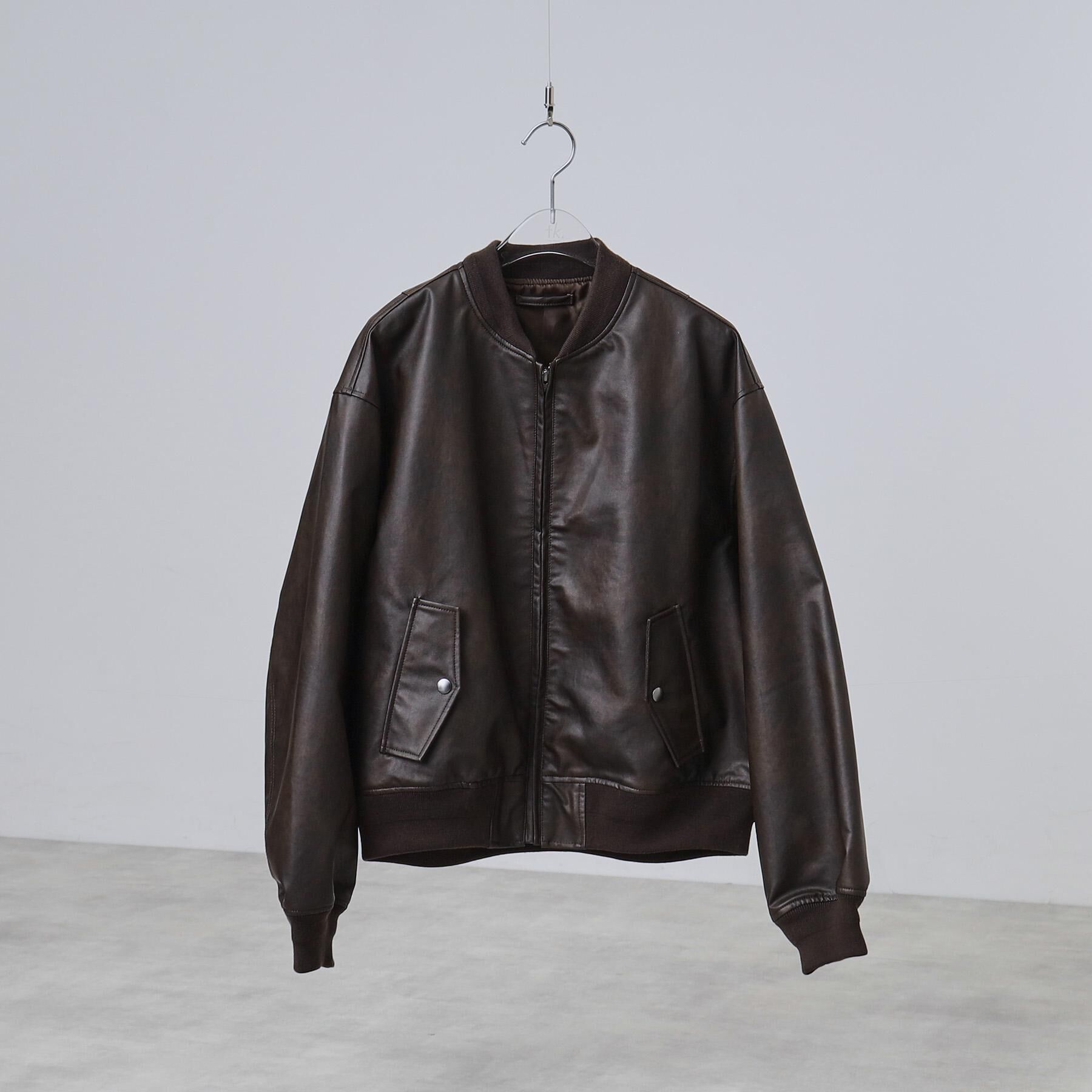 tk.TAKEO KIKUCHI「シンセティックレザー MA－1」|ブルゾン・スタジャン|