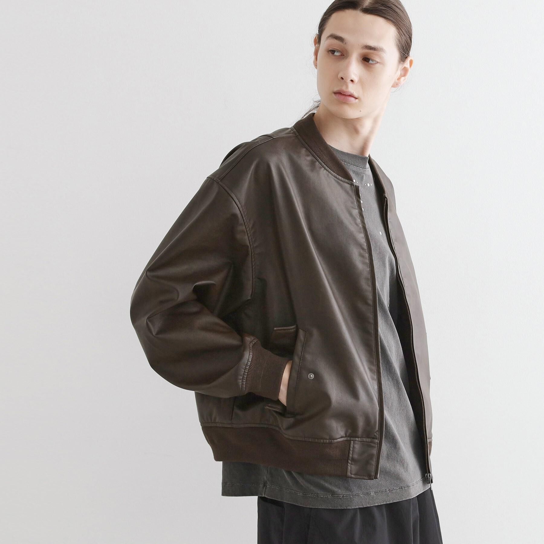 tk.TAKEO KIKUCHI「シンセティックレザー MA－1」|ブルゾン・スタジャン|