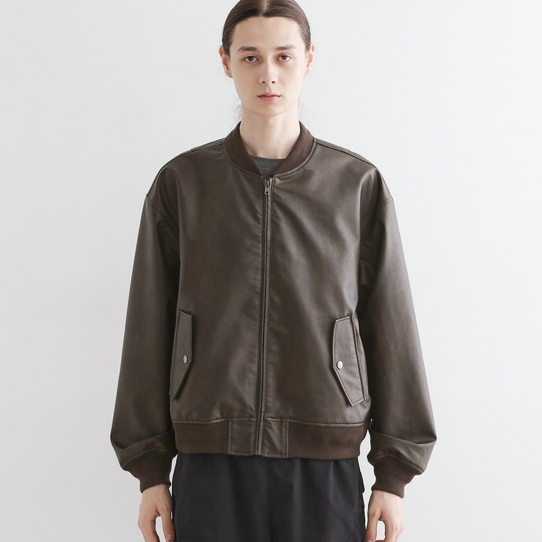 tk.TAKEO KIKUCHI「シンセティックレザー MA－1」|ブルゾン・スタジャン|