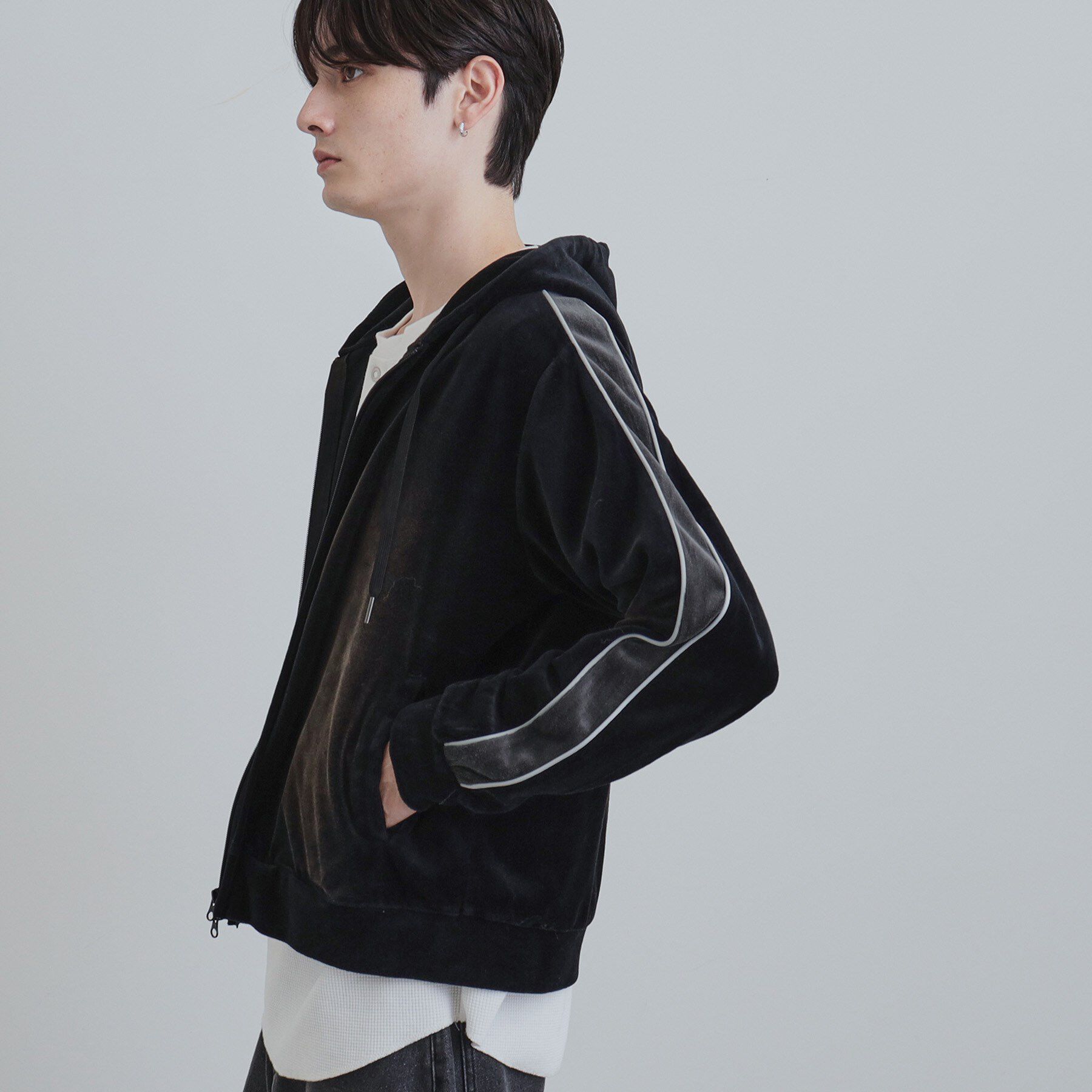 tk.TAKEO KIKUCHI「ヴィンテージライクベロアジップパーカー」|パーカー|