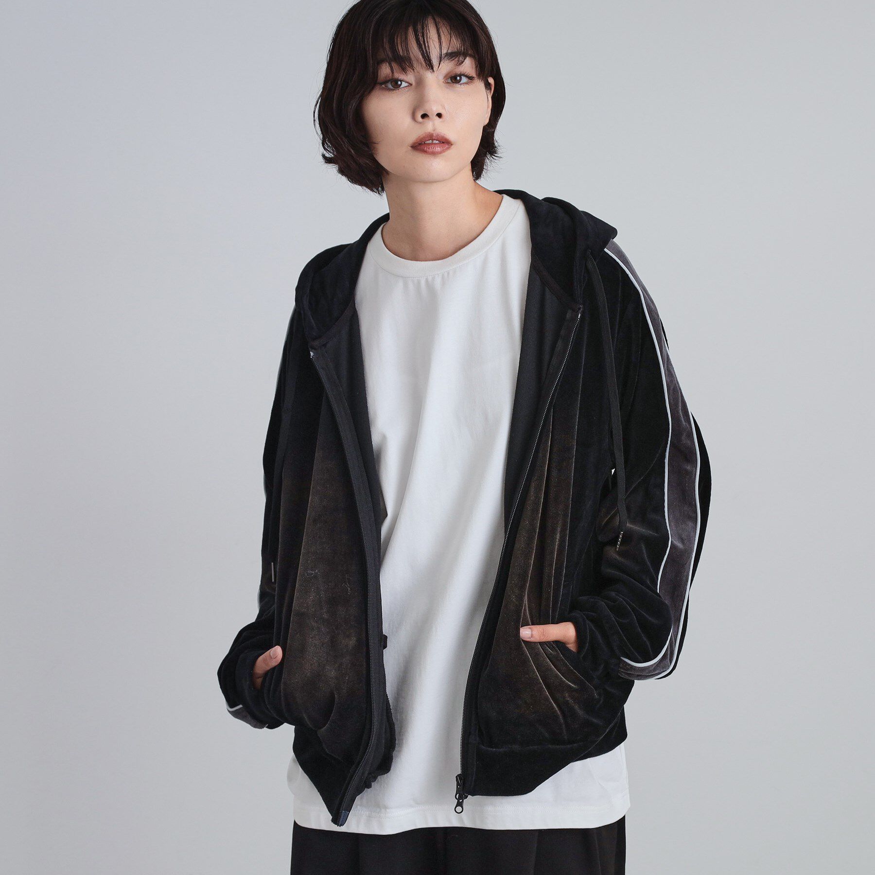 tk.TAKEO KIKUCHI「ヴィンテージライクベロアジップパーカー」|パーカー|