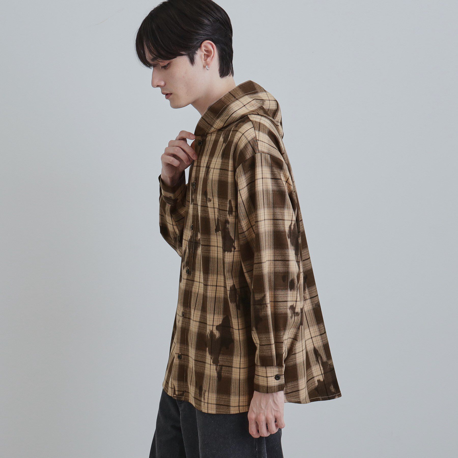 tk.TAKEO KIKUCHI「ヴィンテージフードチェックシャツ」|シャツ・ブラウス|