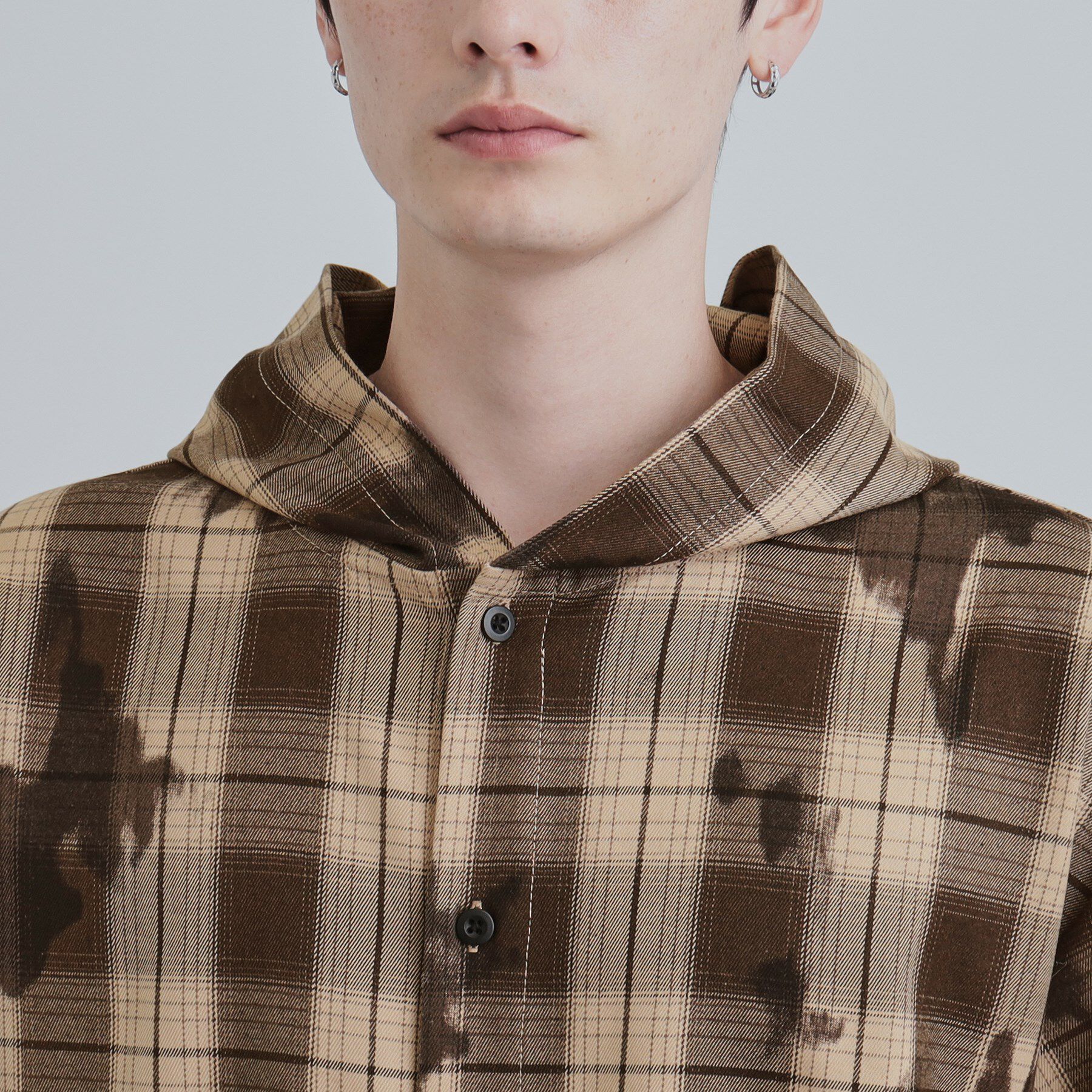 tk.TAKEO KIKUCHI「ヴィンテージフードチェックシャツ」|シャツ・ブラウス|
