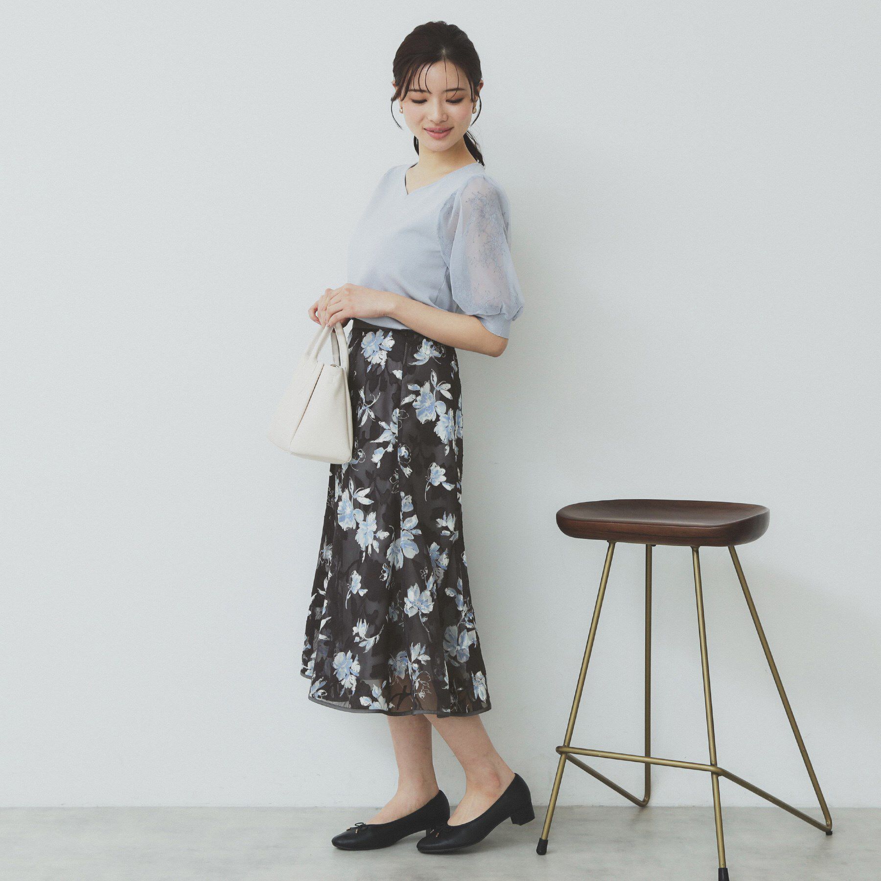 index「花柄マーメイドフレアスカート【洗濯機洗い可】」|スカート|