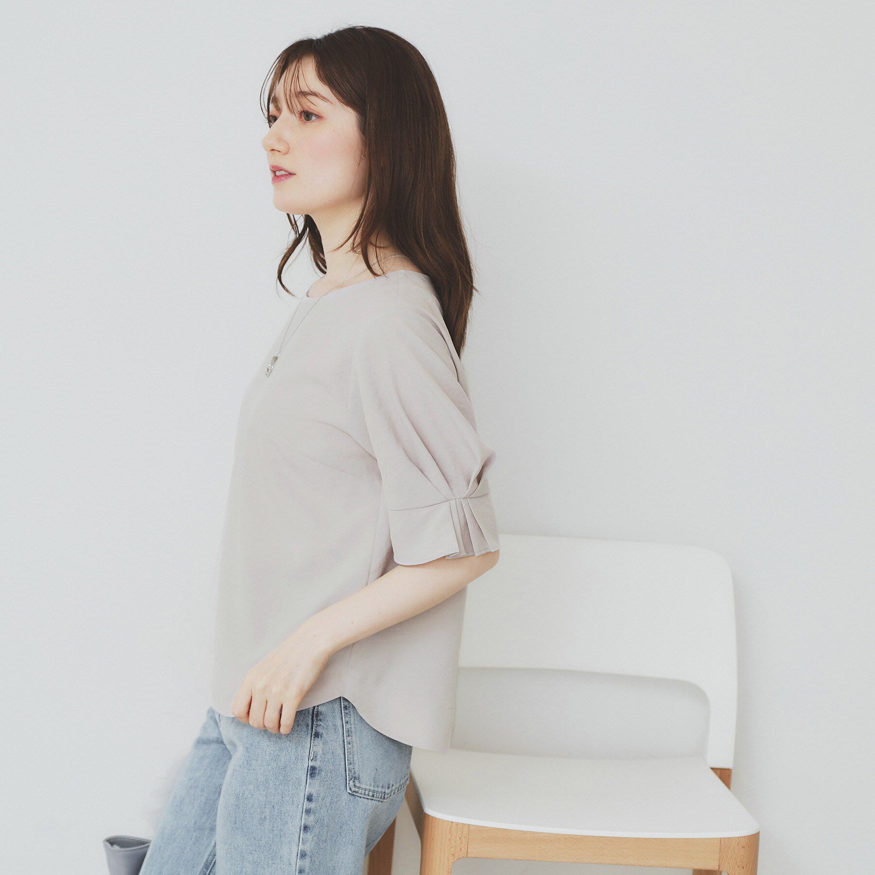 index「《8色展開/XS-LLサイズ》タックパフスリーブブラウス【洗濯機洗い可/吸水速乾/防シワ/抗ピル】」|シャツ・ブラウス|