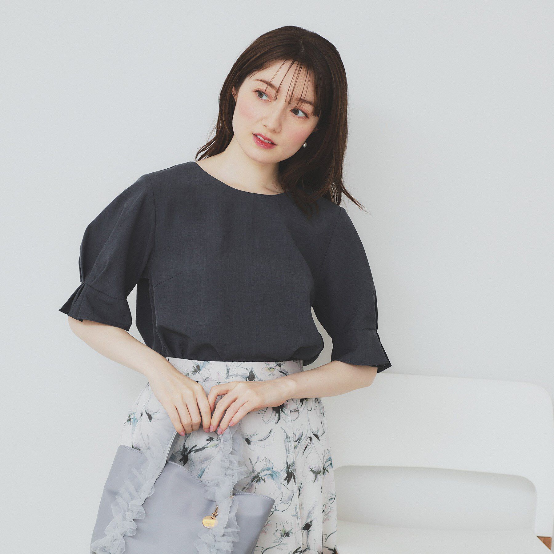 index「《8色展開/XS-LLサイズ》タックパフスリーブブラウス【洗濯機洗い可/吸水速乾/防シワ/抗ピル】」|シャツ・ブラウス|