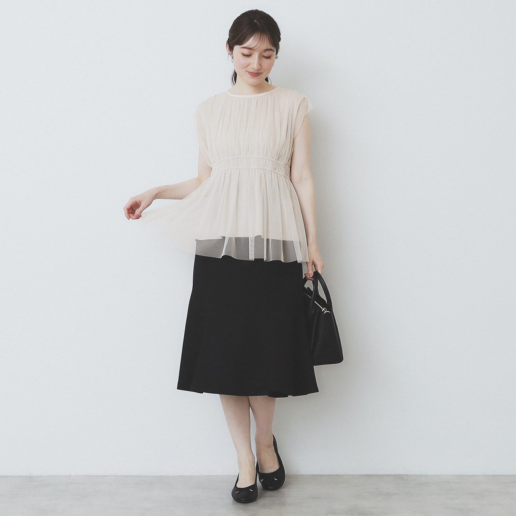 index「チュールレイヤードペプラムブラウス【洗濯機洗い可】」|シャツ・ブラウス|