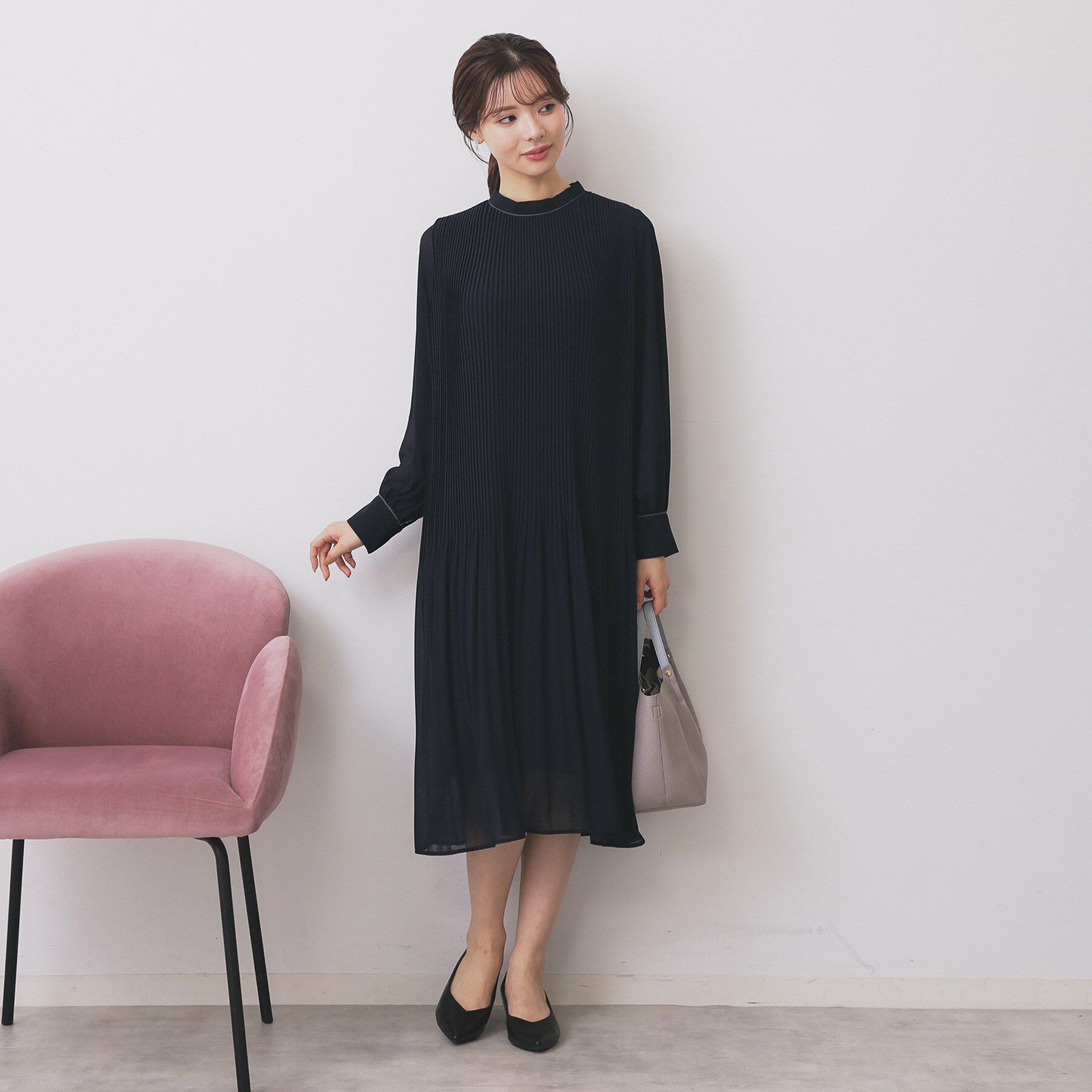 index「《5色展開/S-3Lサイズ》プリーツフレアワンピース【洗濯機OK/防シワ】」|ワンピース|