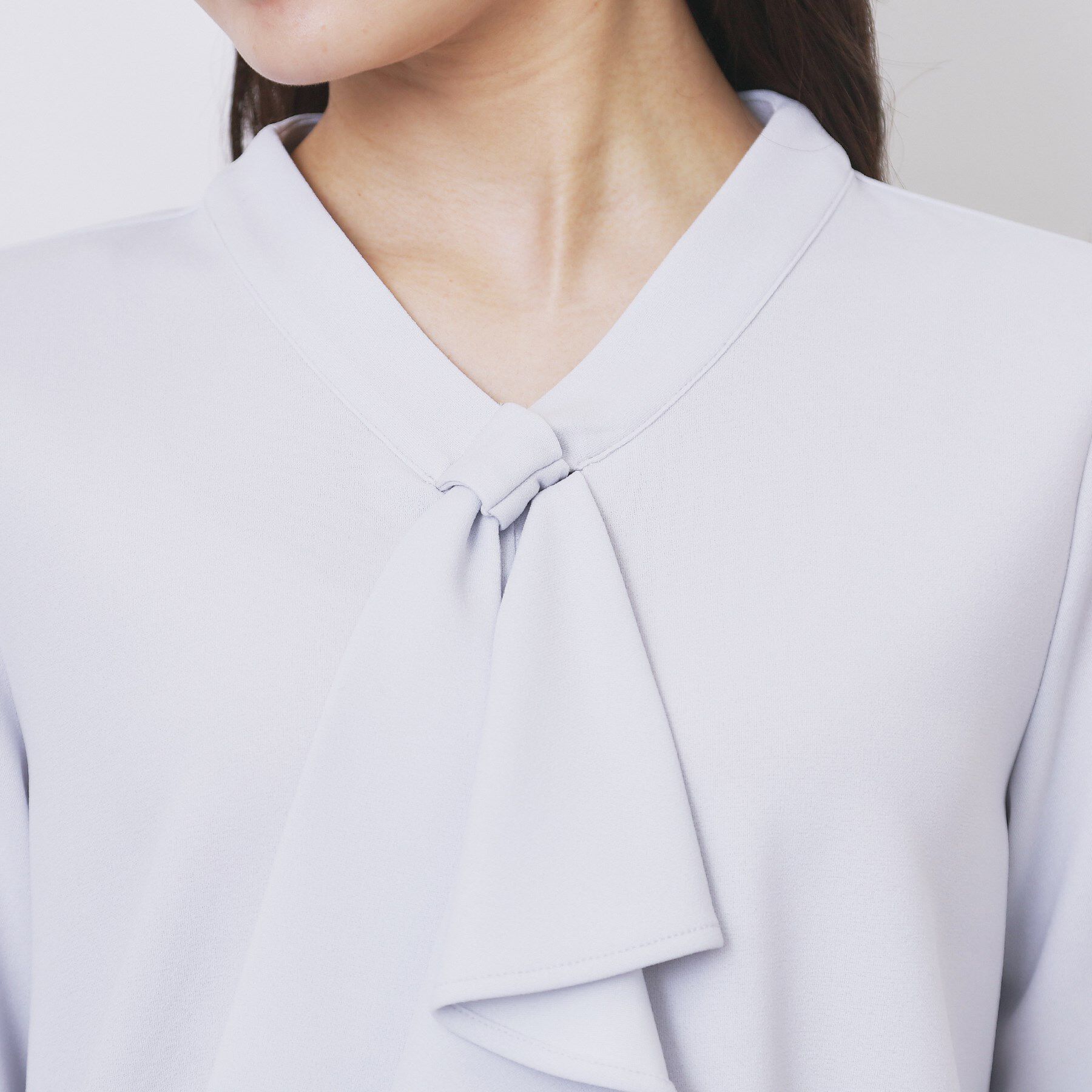 index「ボウタイフリルトップス【洗濯機OK/ストレッチ/イージーアイロン/防シワ】《S～3L》」|Tシャツ・カットソー|