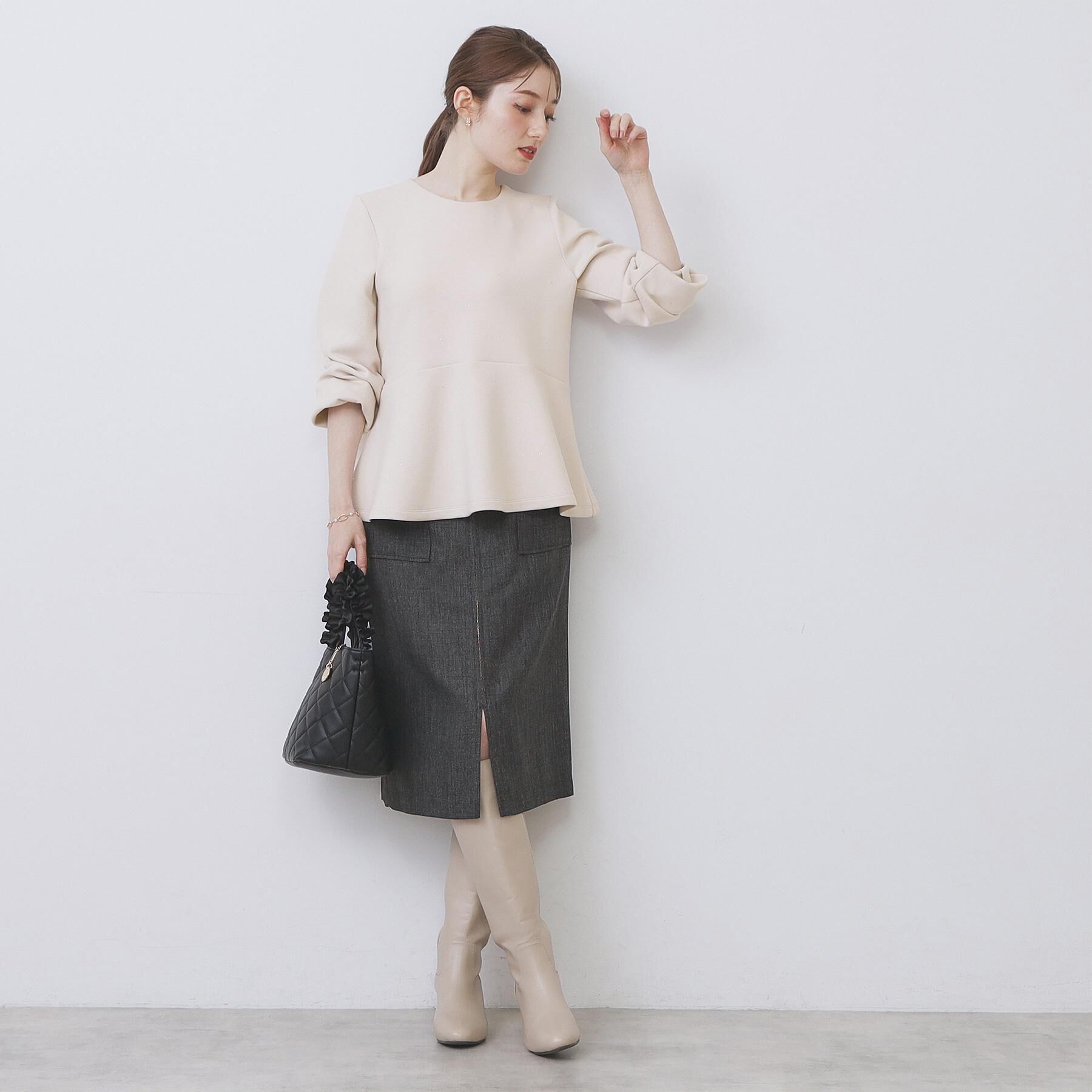 index「ジルコンペプラムトップス【洗濯機OK】」|Tシャツ・カットソー|