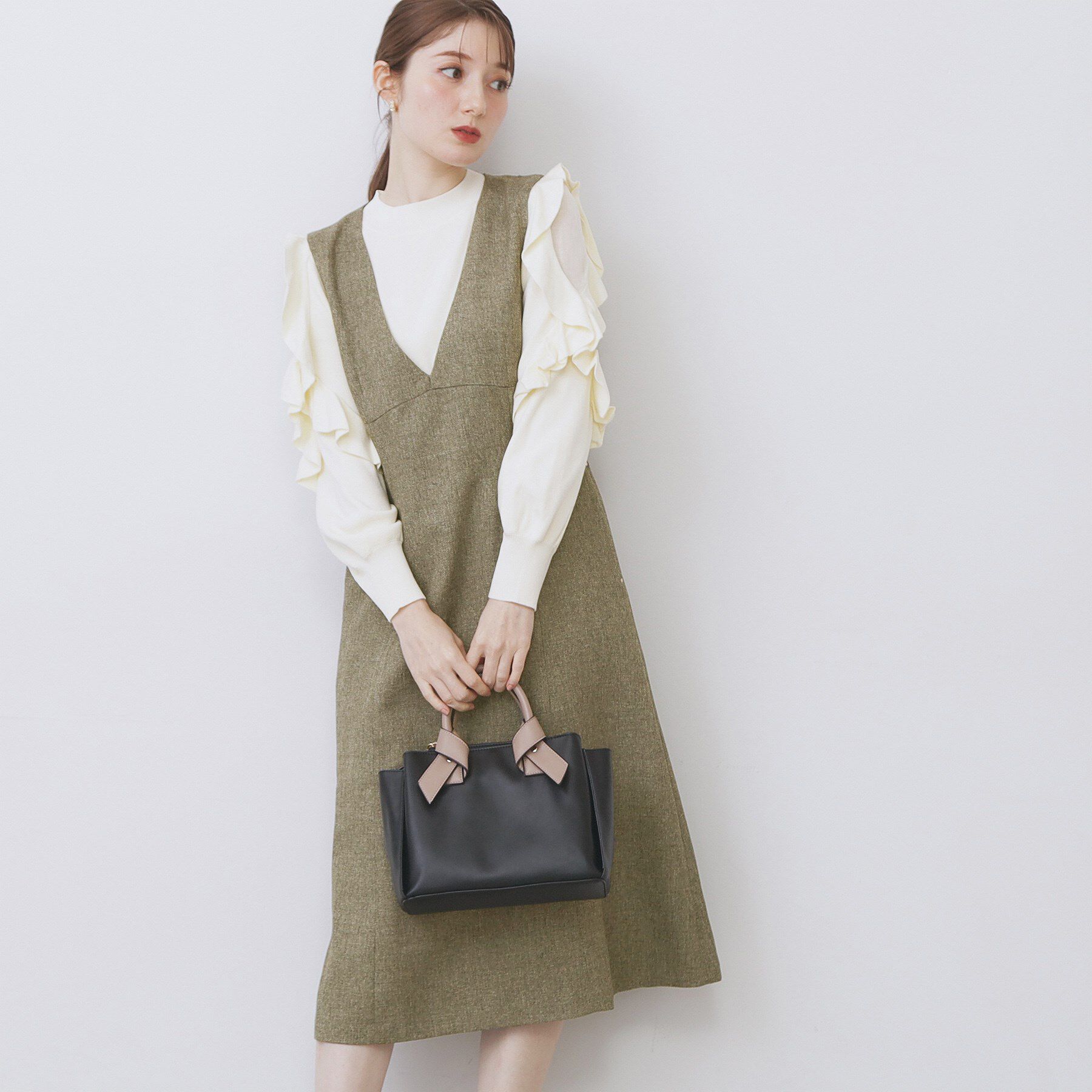 index「ヴィンテージツイードジャンスカ【洗濯機OK/防シワ】」|ワンピース|