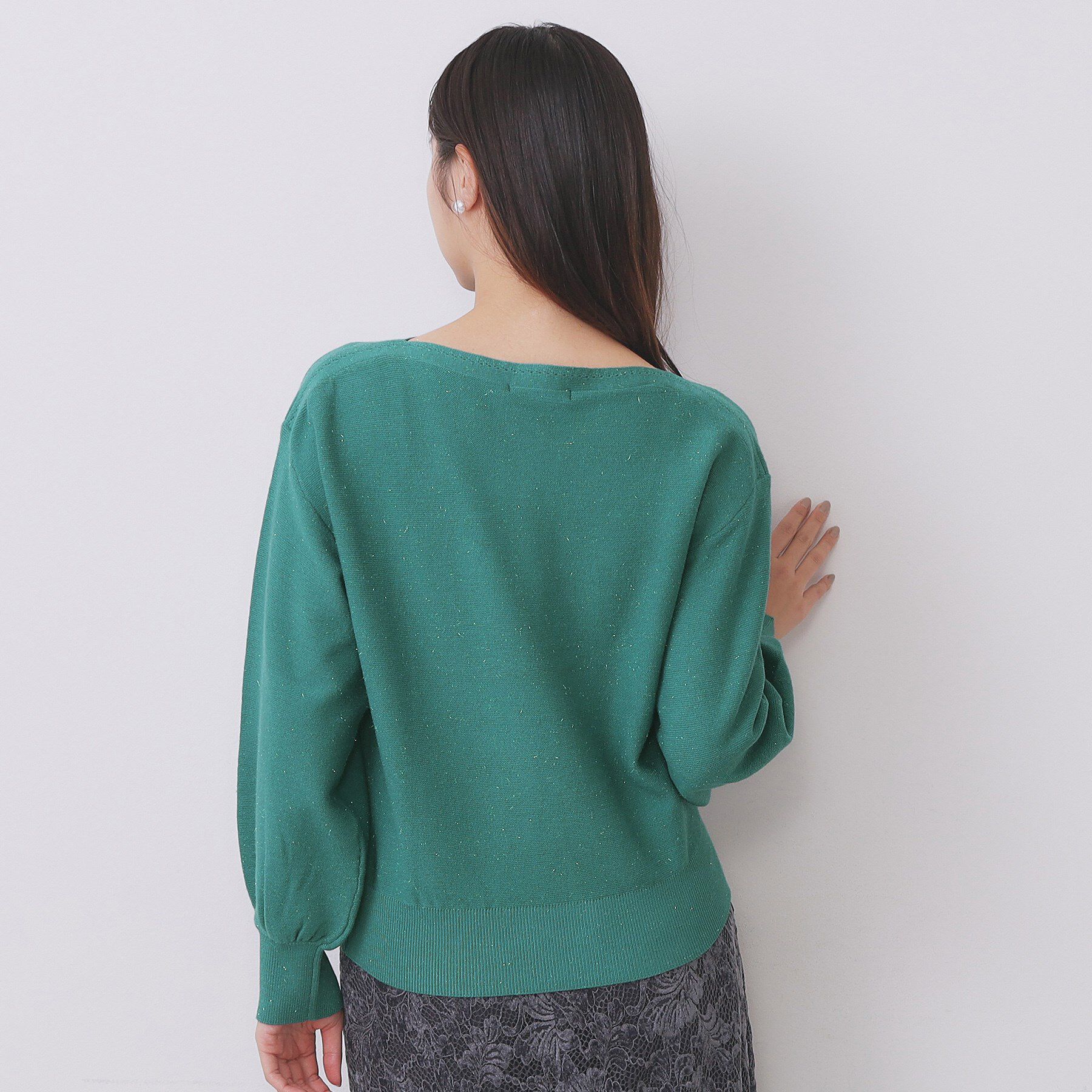 index「ラメガーター編みボートネックニット【洗濯機OK】《8col/XS～LL》」|ニット・セーター|