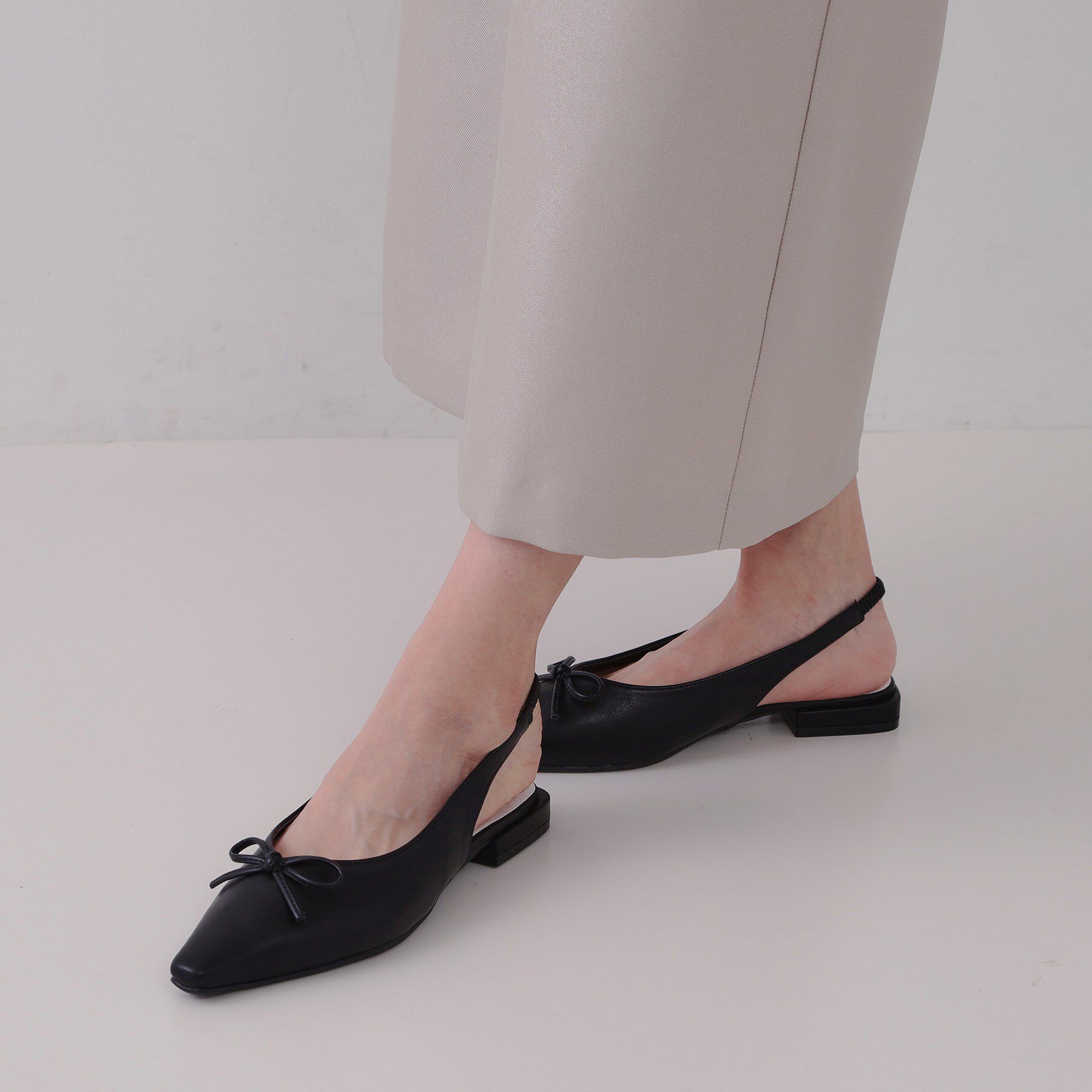 OPAQUE.CLIP「【抗菌防臭加工】リボンフラットミュール」|サンダル|