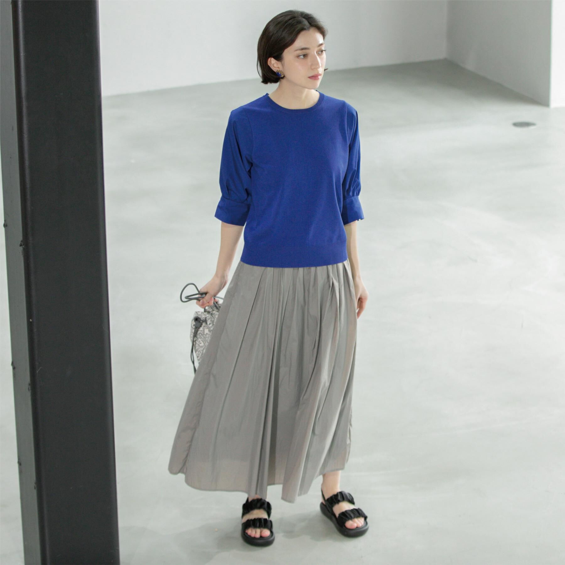 OPAQUE.CLIP「シアーヴィンテージイージーフレアスカート【洗濯機洗い可】」|スカート|