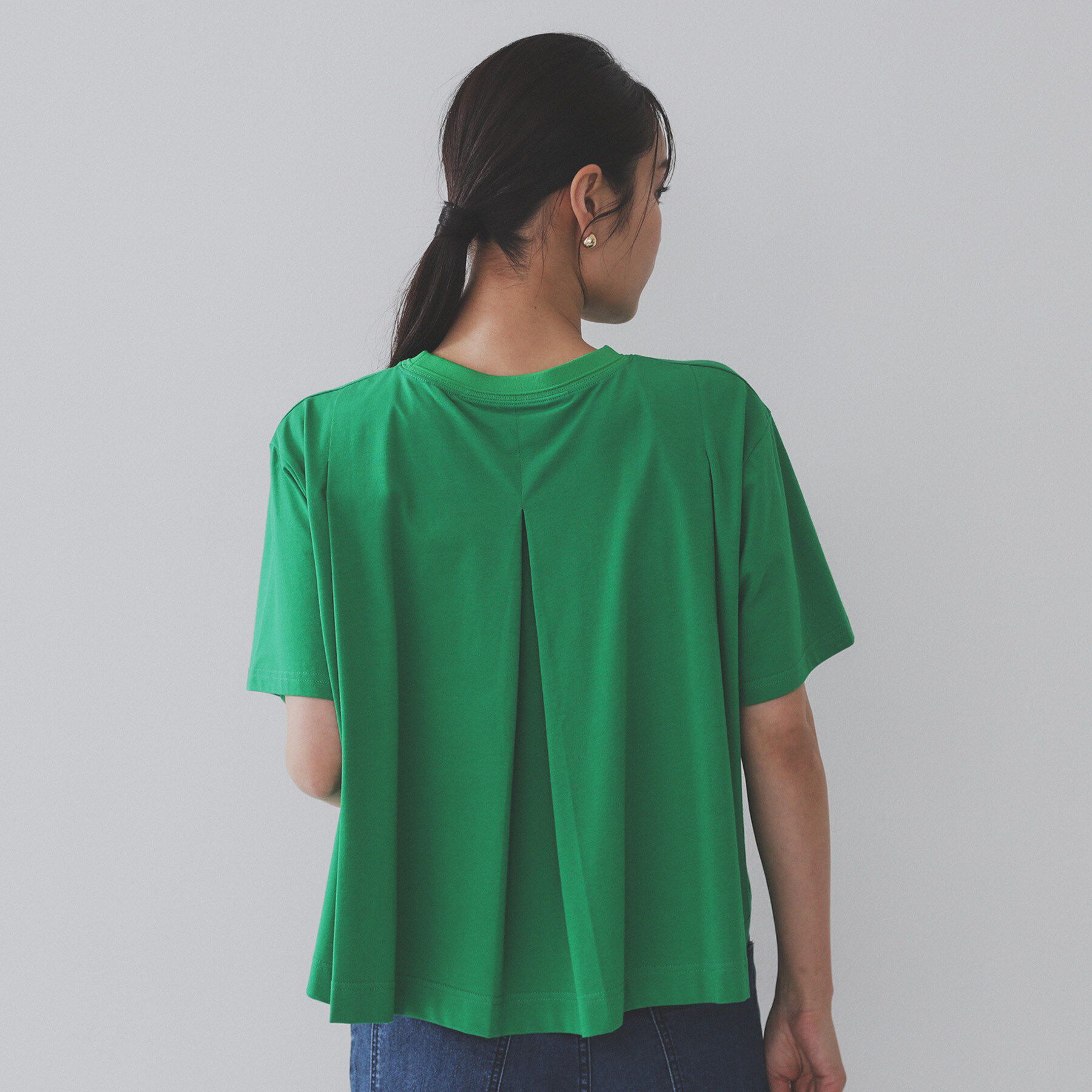 OPAQUE.CLIP「バックフレアショートTシャツ【洗濯機洗い可】」|Tシャツ・カットソー|