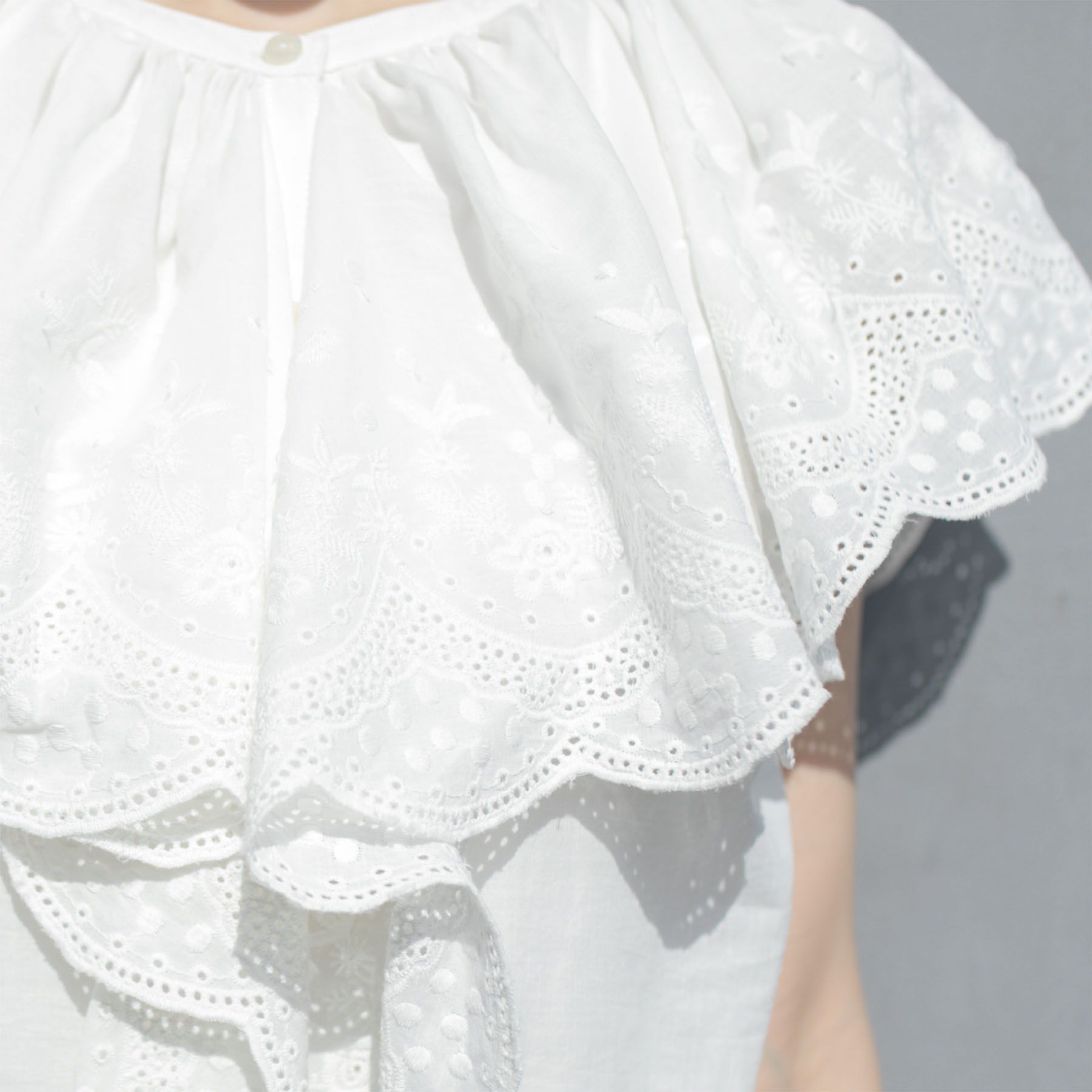 OPAQUE.CLIP「刺繍レースカラーブラウス」|シャツ・ブラウス|