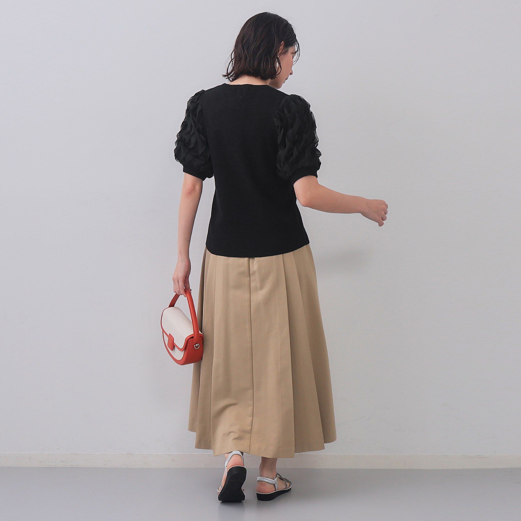 OPAQUE.CLIP「フリルスリーブデザインニット【洗濯機洗い可】」|Tシャツ・カットソー|