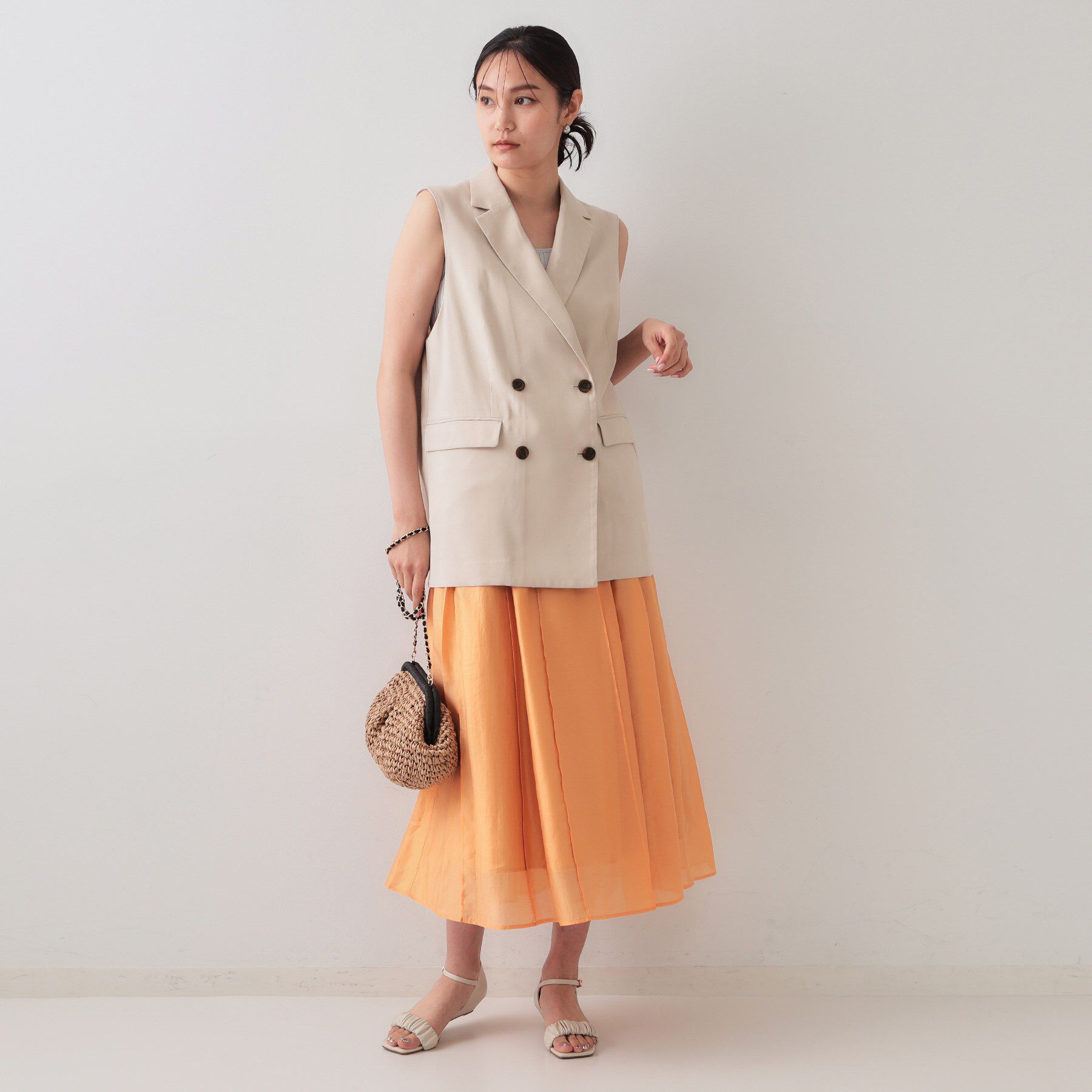 OPAQUE.CLIP「《美人百花掲載》テーラードジレ/セットアップ対応【洗える】」|ベスト・ジレ|