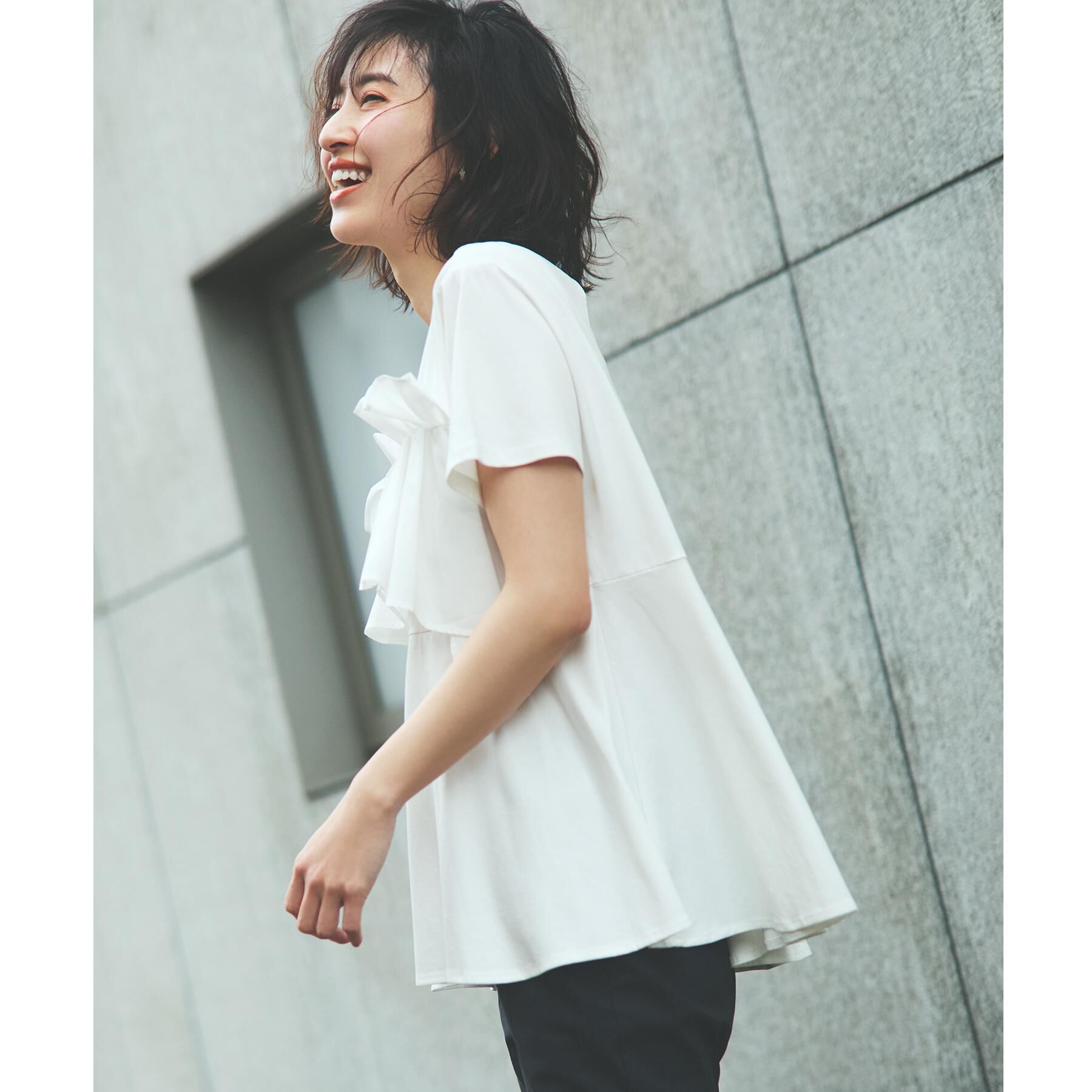 OPAQUE.CLIP「フリルドッキングペプラムトップス【接触冷感/洗濯機洗い可】」|Tシャツ・カットソー|