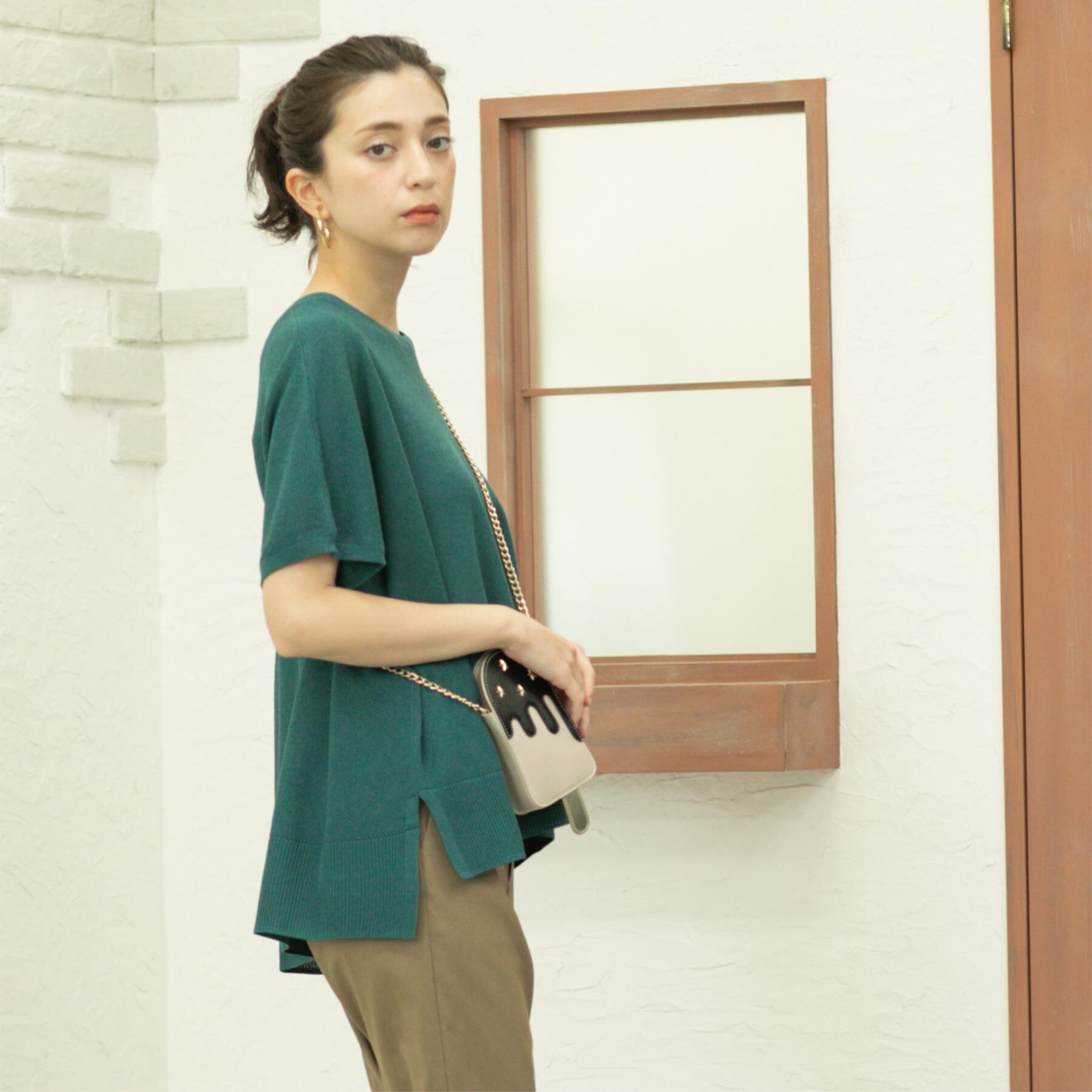 OPAQUE.CLIP「《5色展開/S-LLサイズ》リラクシーメッシュニット【洗濯機洗い可】」|ニット・セーター|