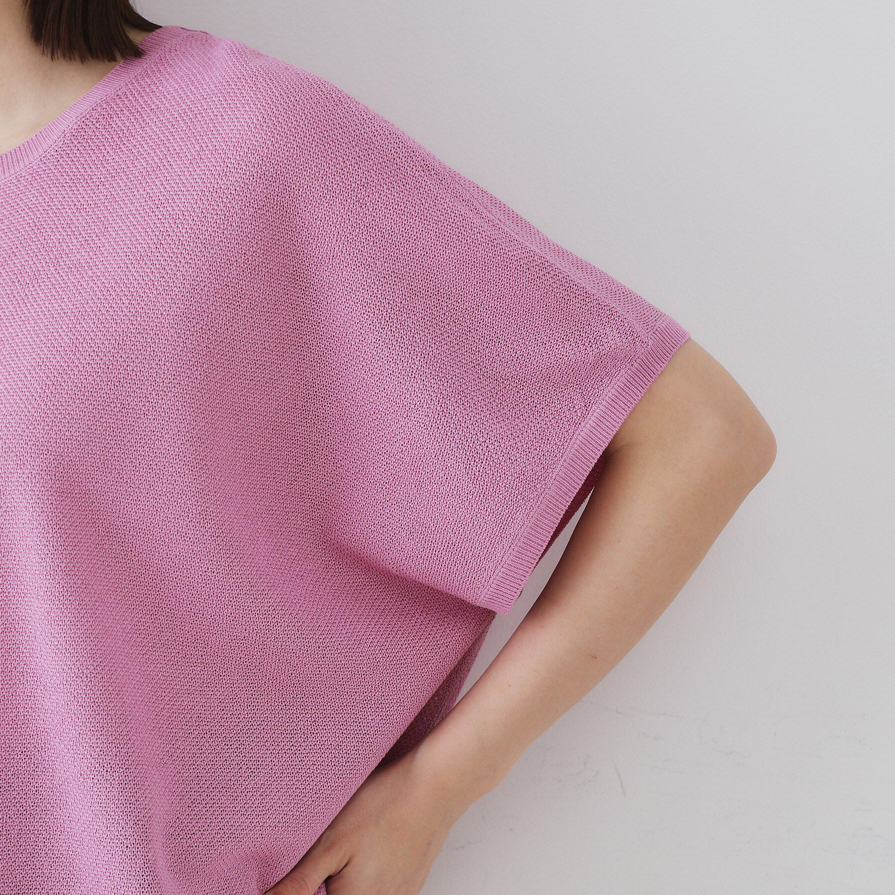 OPAQUE.CLIP「《5色展開/S-LLサイズ》リラクシーメッシュニット【洗濯機洗い可】」|ニット・セーター|