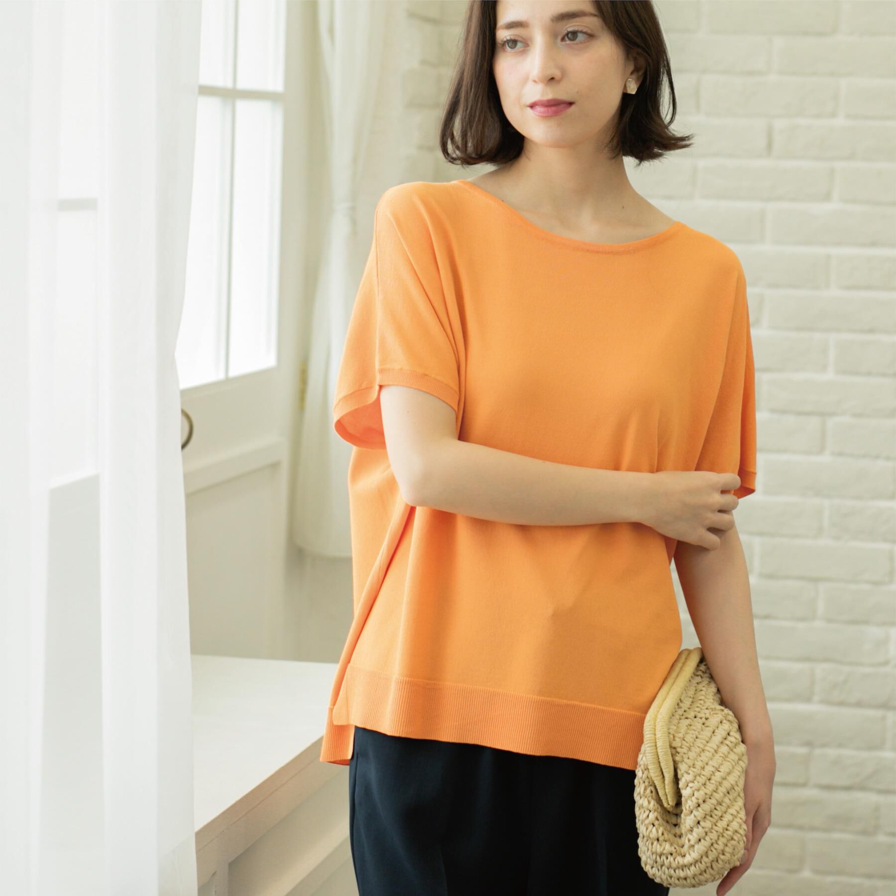 OPAQUE.CLIP「《6色展開/S-LLサイズ》ドルマンスリーブニット【UV/接触冷感/洗濯機洗い可/抗ピル】」|ニット・セーター|