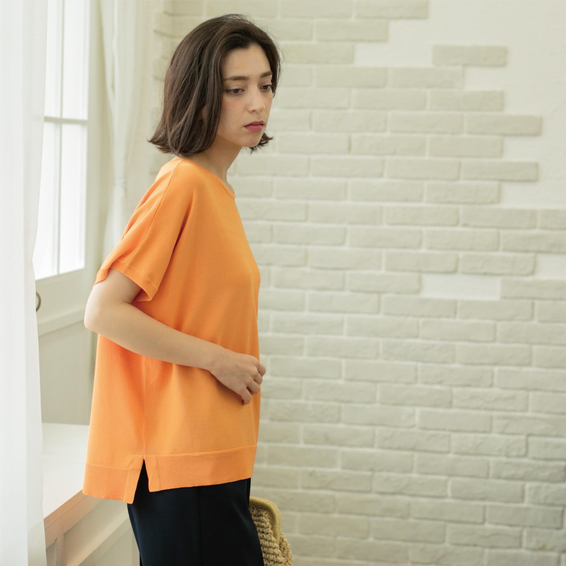 OPAQUE.CLIP「《6色展開/S-LLサイズ》ドルマンスリーブニット【UV/接触冷感/洗濯機洗い可/抗ピル】」|ニット・セーター|