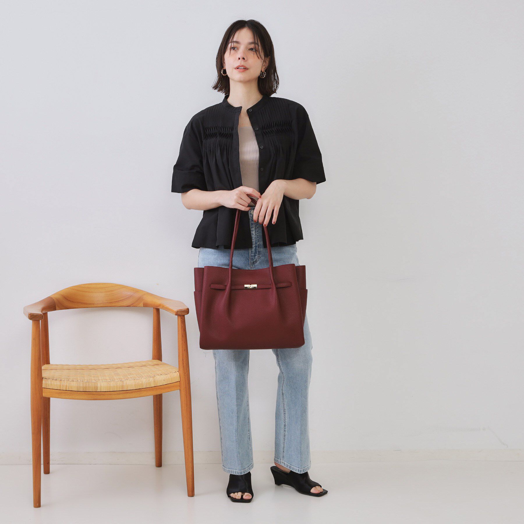 OPAQUE.CLIP「【軽量/A4サイズ対応/通勤対応】フロントベルトデザイントートバッグ」|トートバッグ|