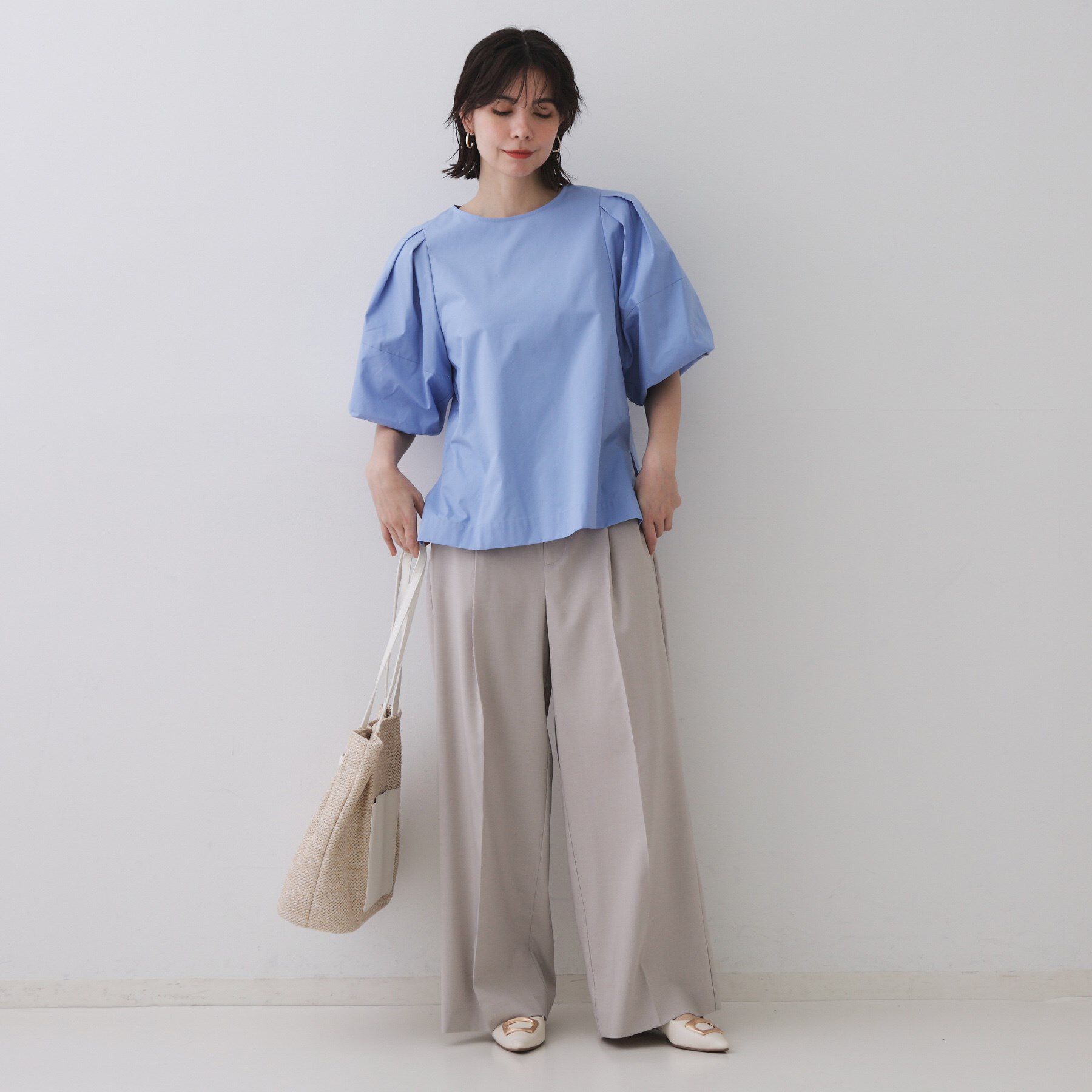 OPAQUE.CLIP「バルーンスリーブブラウス【洗濯機洗い可】」|シャツ・ブラウス|