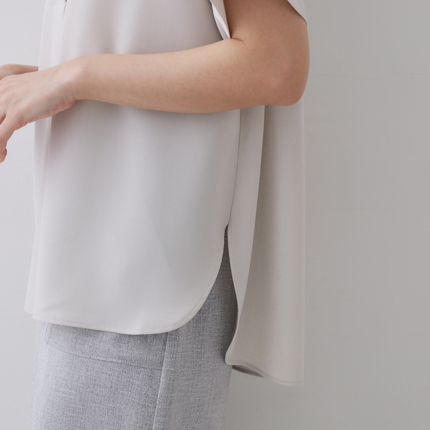 OPAQUE.CLIP「スキッパーブラウス【防シワ/ストレッチ/洗濯機OK】《5色展開/SS-LLサイズ/セットアップ対応》」|シャツ・ブラウス|