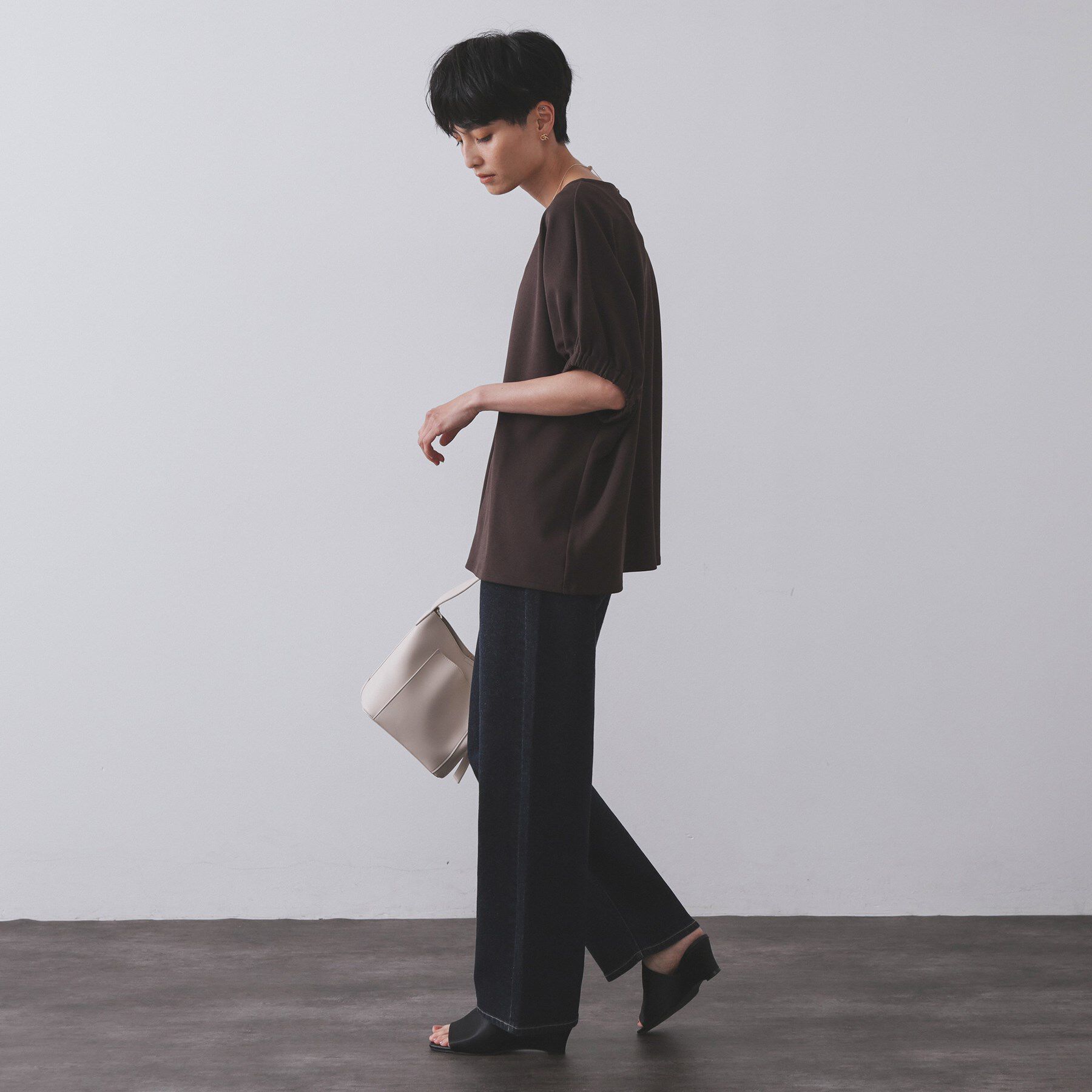 OPAQUE.CLIP「ストレッチストレートデニム【洗濯機洗い可】」|デニム|