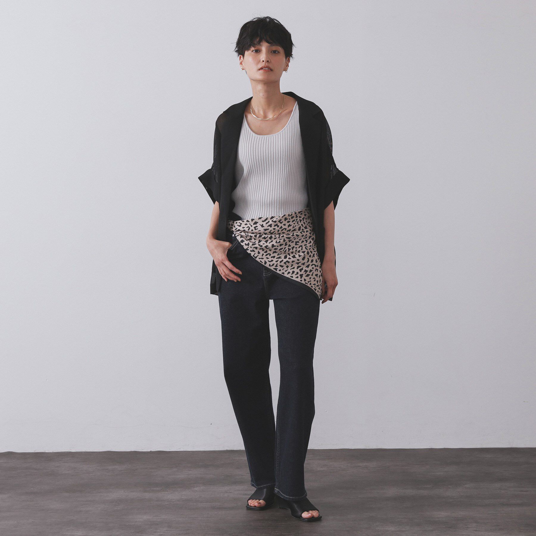 OPAQUE.CLIP「ストレッチストレートデニム【洗濯機洗い可】」|デニム|