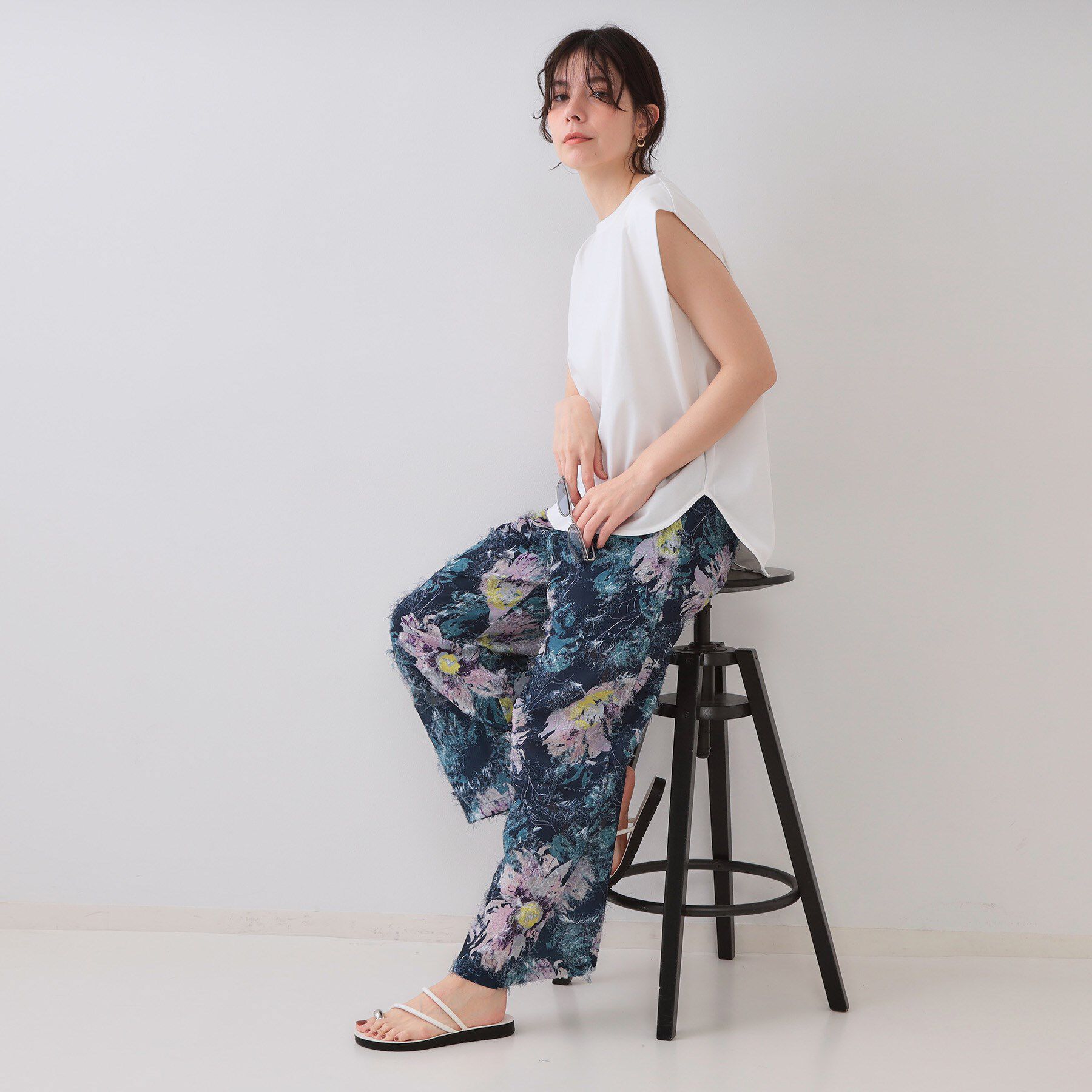 OPAQUE.CLIP「フリンジジャカードプリントイージーパンツ【洗濯機洗い可】」|その他|