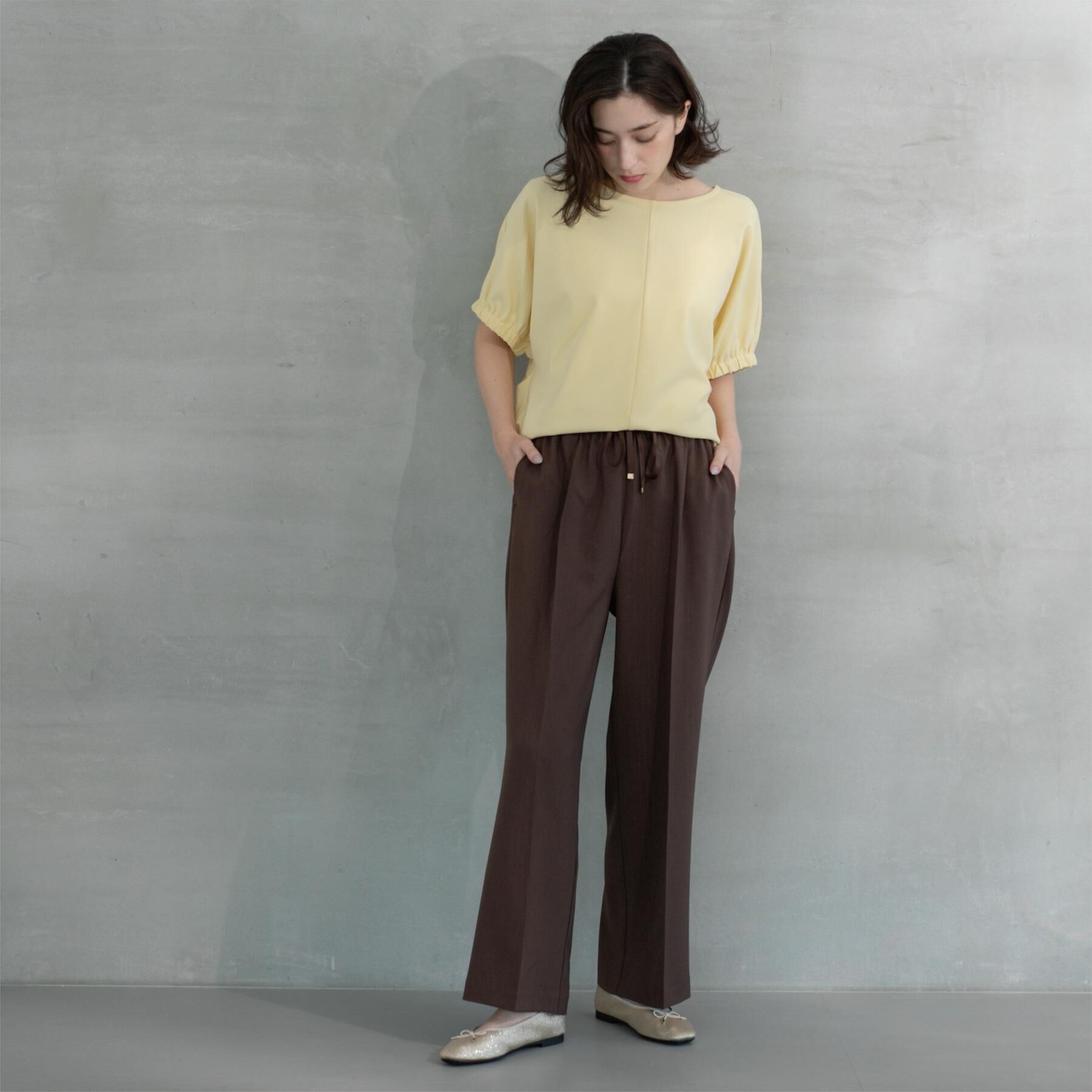 OPAQUE.CLIP「ラメストライプイージーワイドパンツ/セットアップ可【洗濯機洗い可/防シワ/吸水速乾】」|その他|