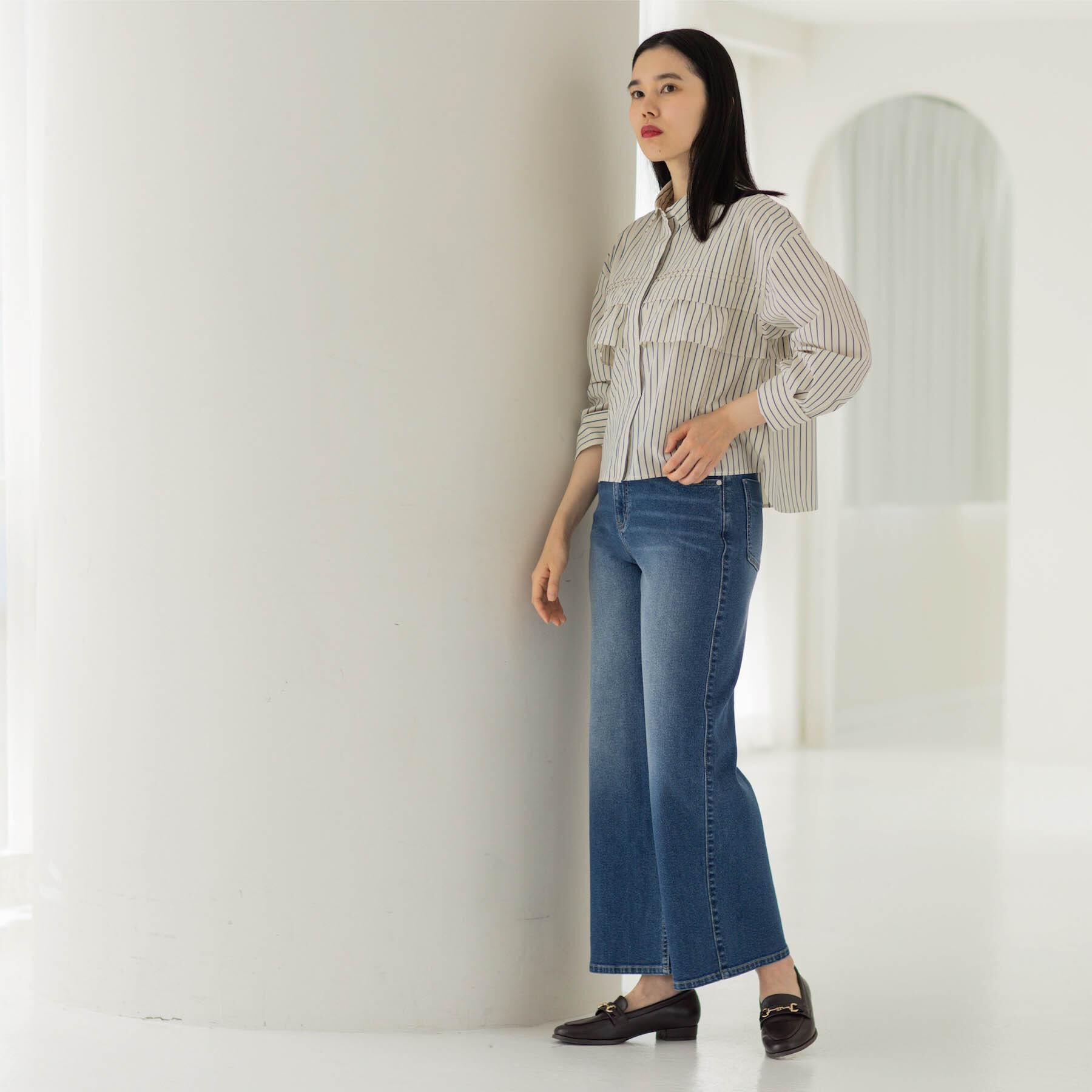 OPAQUE.CLIP「ストレッチバギーデニム【洗濯機洗い可】《SS～LL》」|デニム|